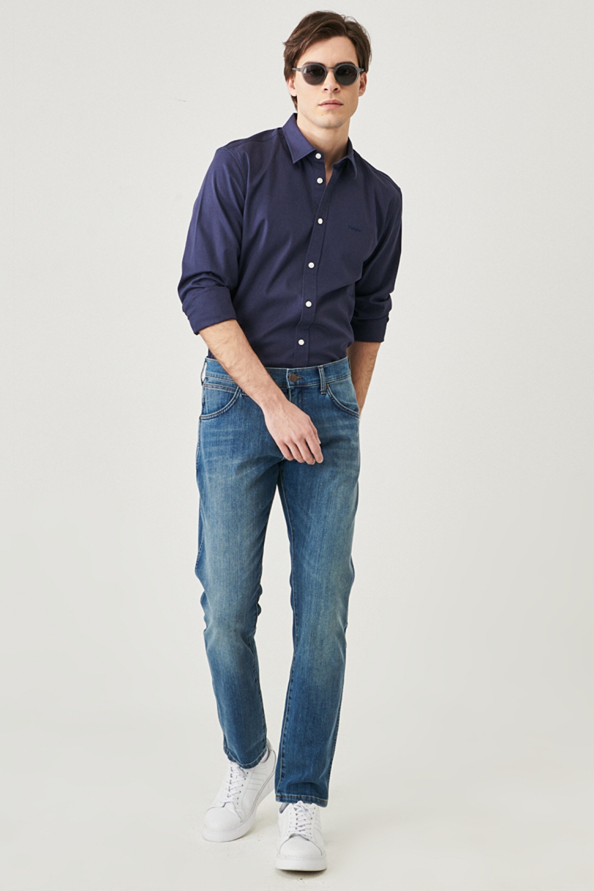 Larston Slim Fit Normal Bel Esnek Jean Pantolon - Green Twist-W18SXP409 (görsel 2)