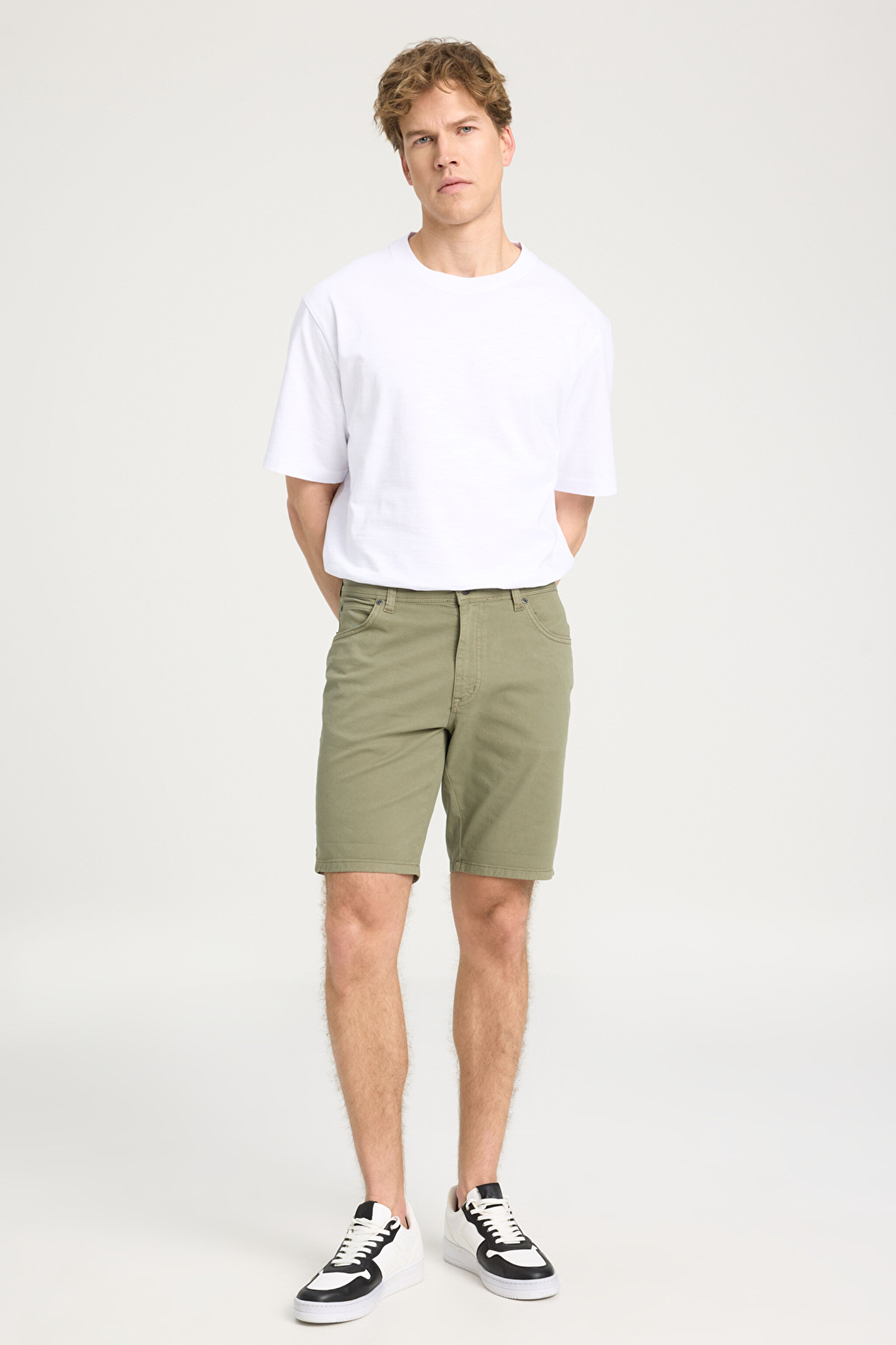 Regular Fit Normal Kesim Şort - Khaki-W211205801 (görsel 2)
