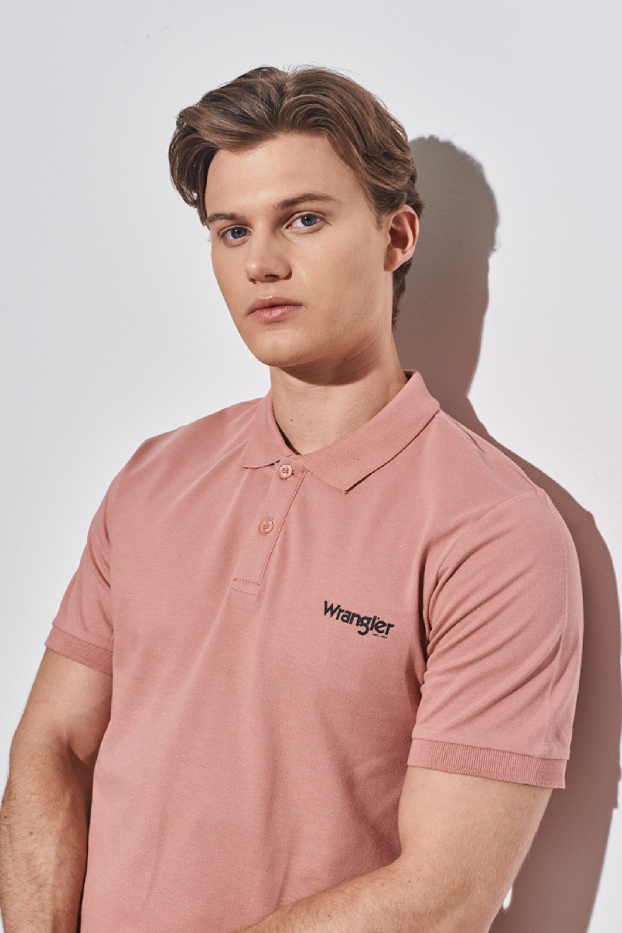 Regular Fit Normal Kesim Polo Yaka %100 Pamuk Tişört - Dusty Rose-W211836532 (görsel 4)
