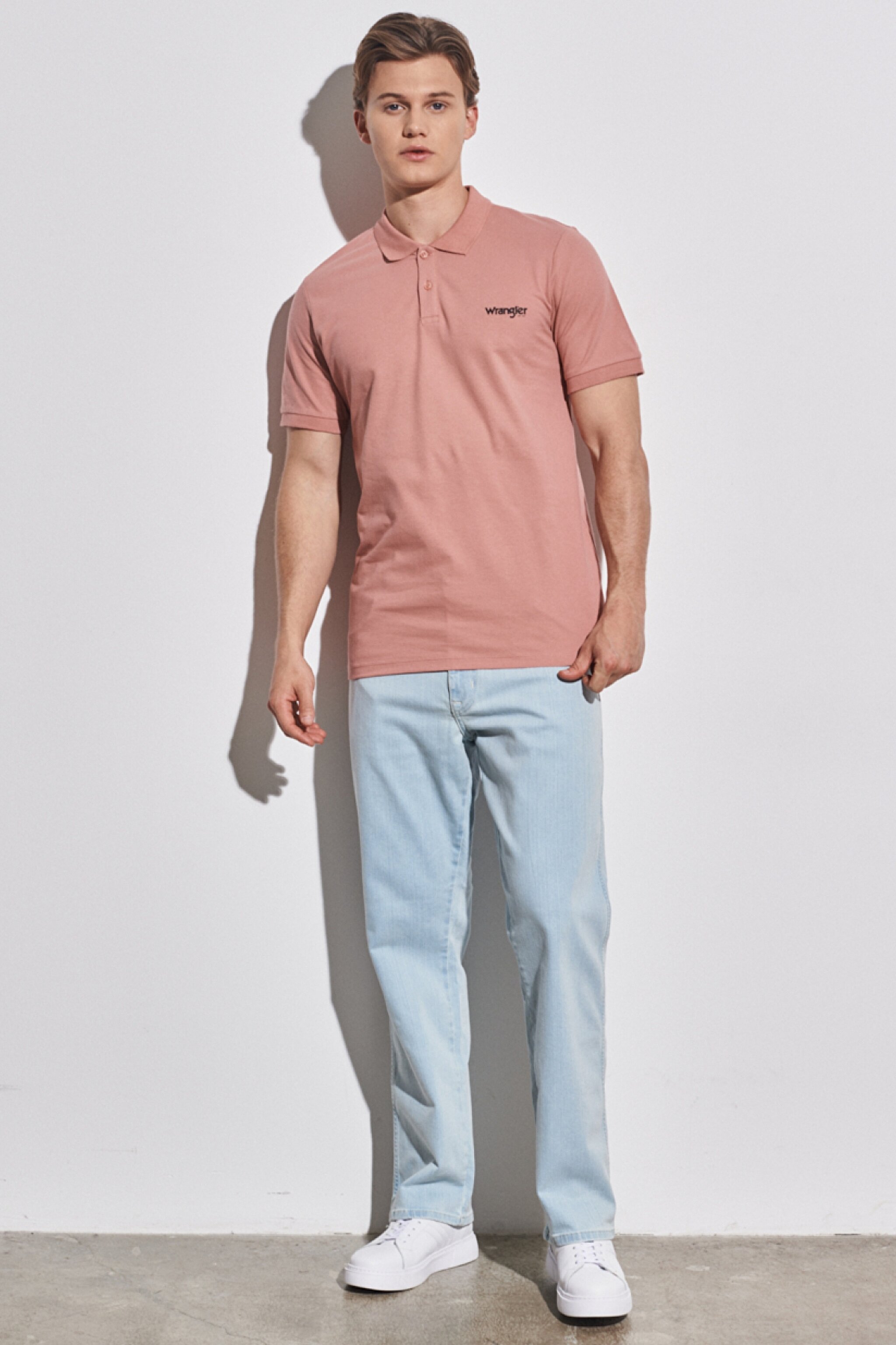 Regular Fit Normal Kesim Polo Yaka %100 Pamuk Tişört - Dusty Rose-W211836532 (görsel 5)
