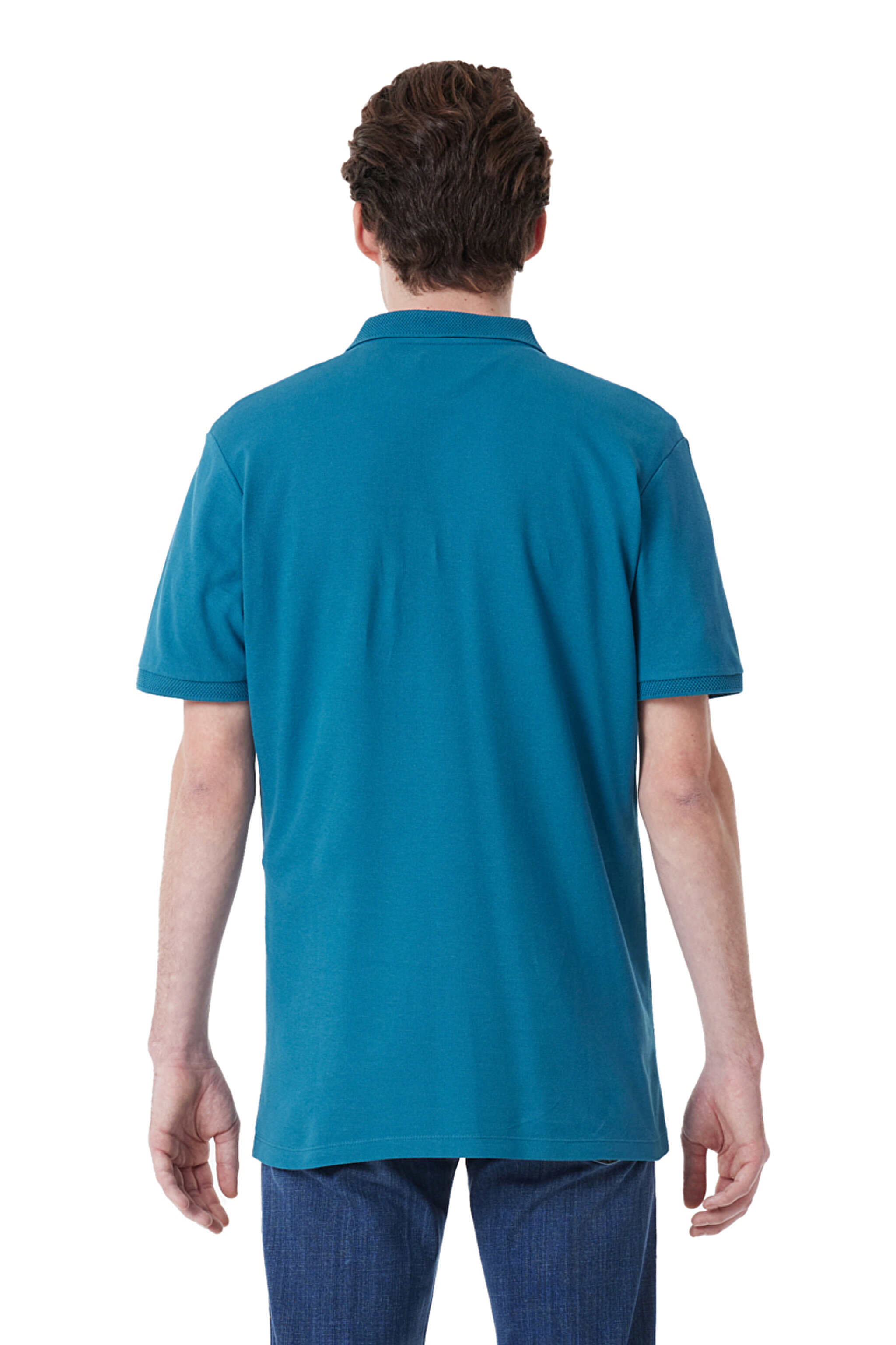 Regular Fit Normal Kesim Polo Yaka %100 Pamuk Tişört - Petrol-W211837405 (görsel 5)