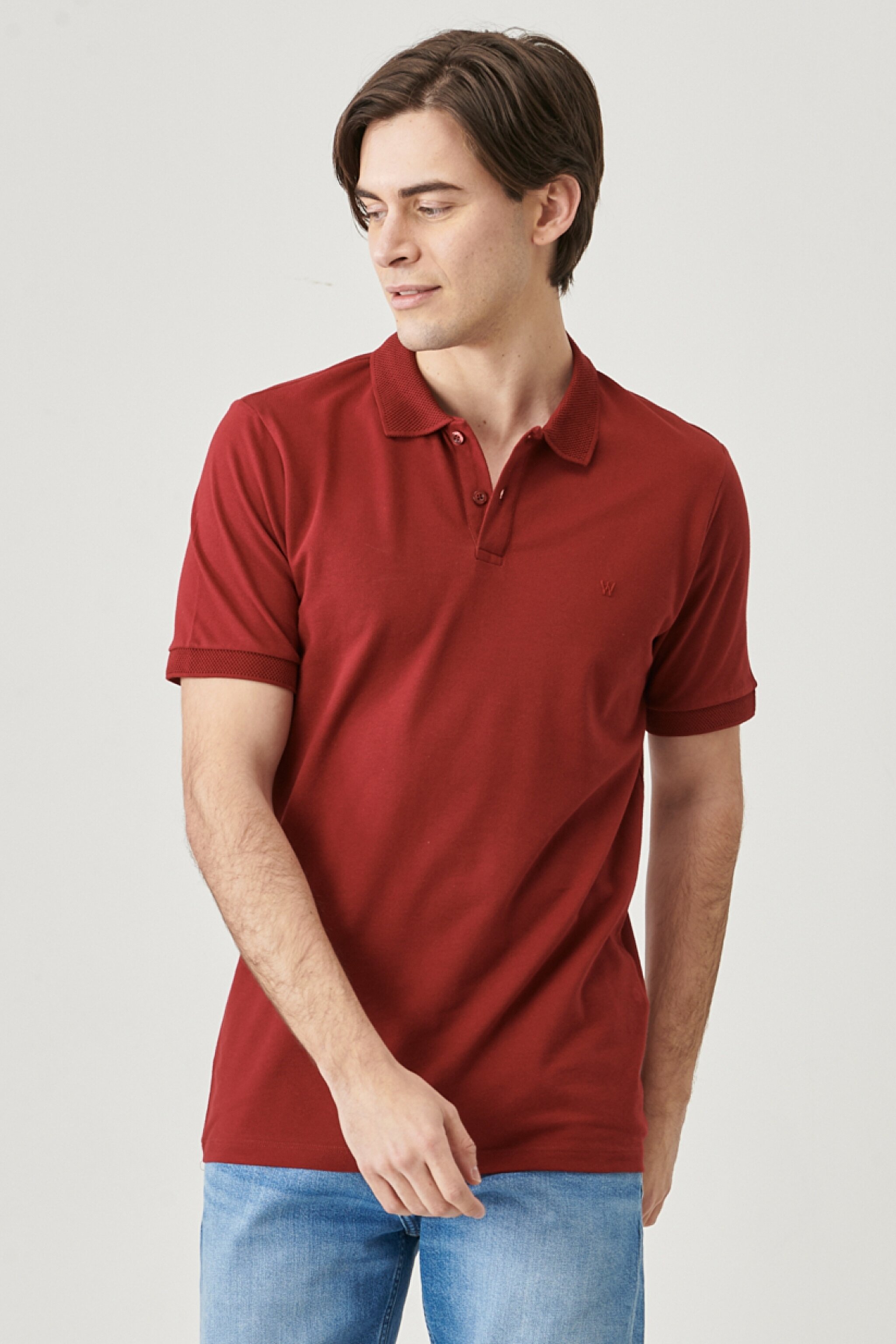 Regular Fit Normal Kesim Polo Yaka %100 Pamuk Tişört - Bordoeux-W211837800