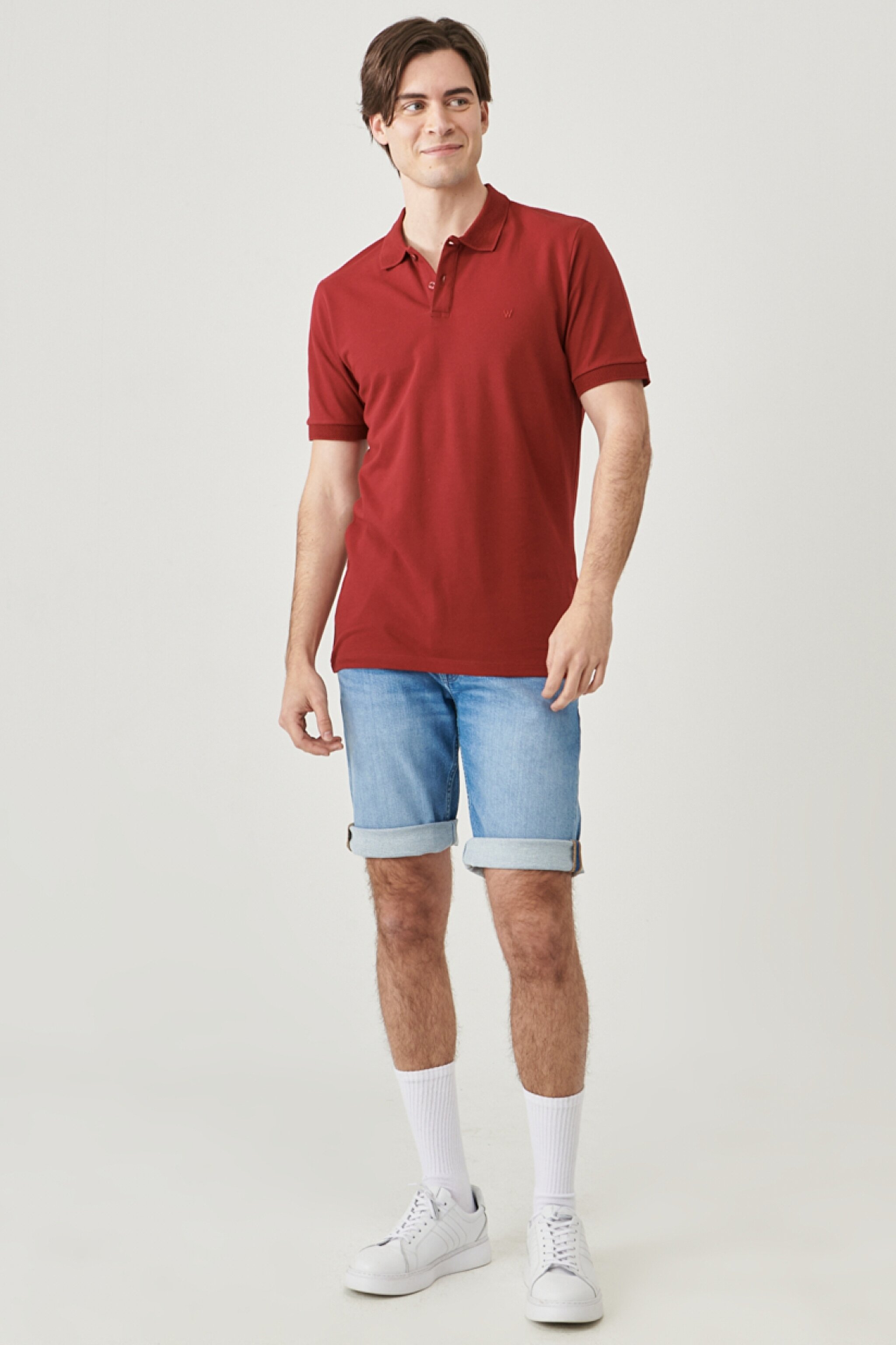 Regular Fit Normal Kesim Polo Yaka %100 Pamuk Tişört - Bordoeux-W211837800 (görsel 2)
