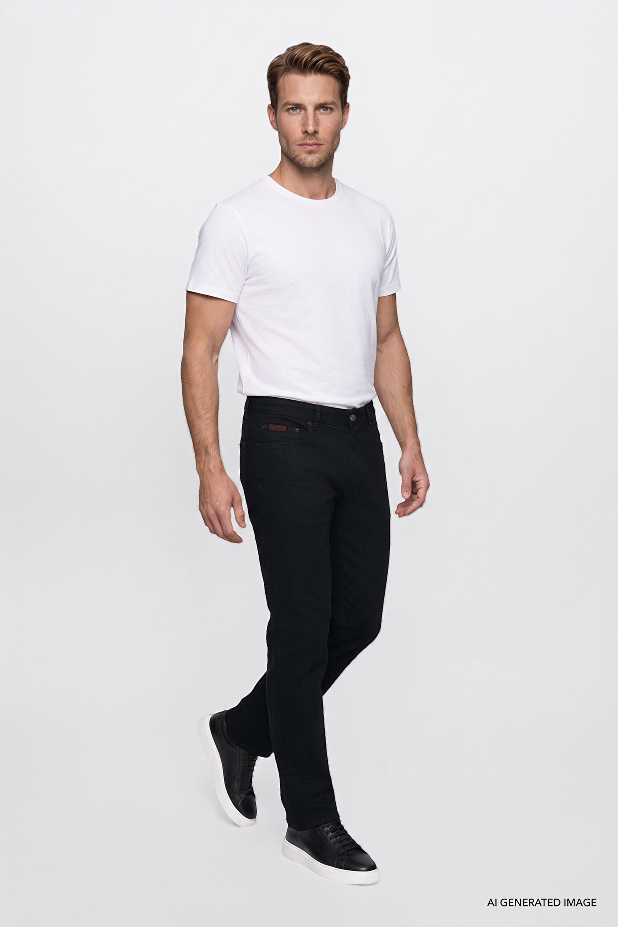 Arizona Straight Fit Normal Bel 5 Cep Esnek Pantolon - Black-W211842001 (görsel 2)