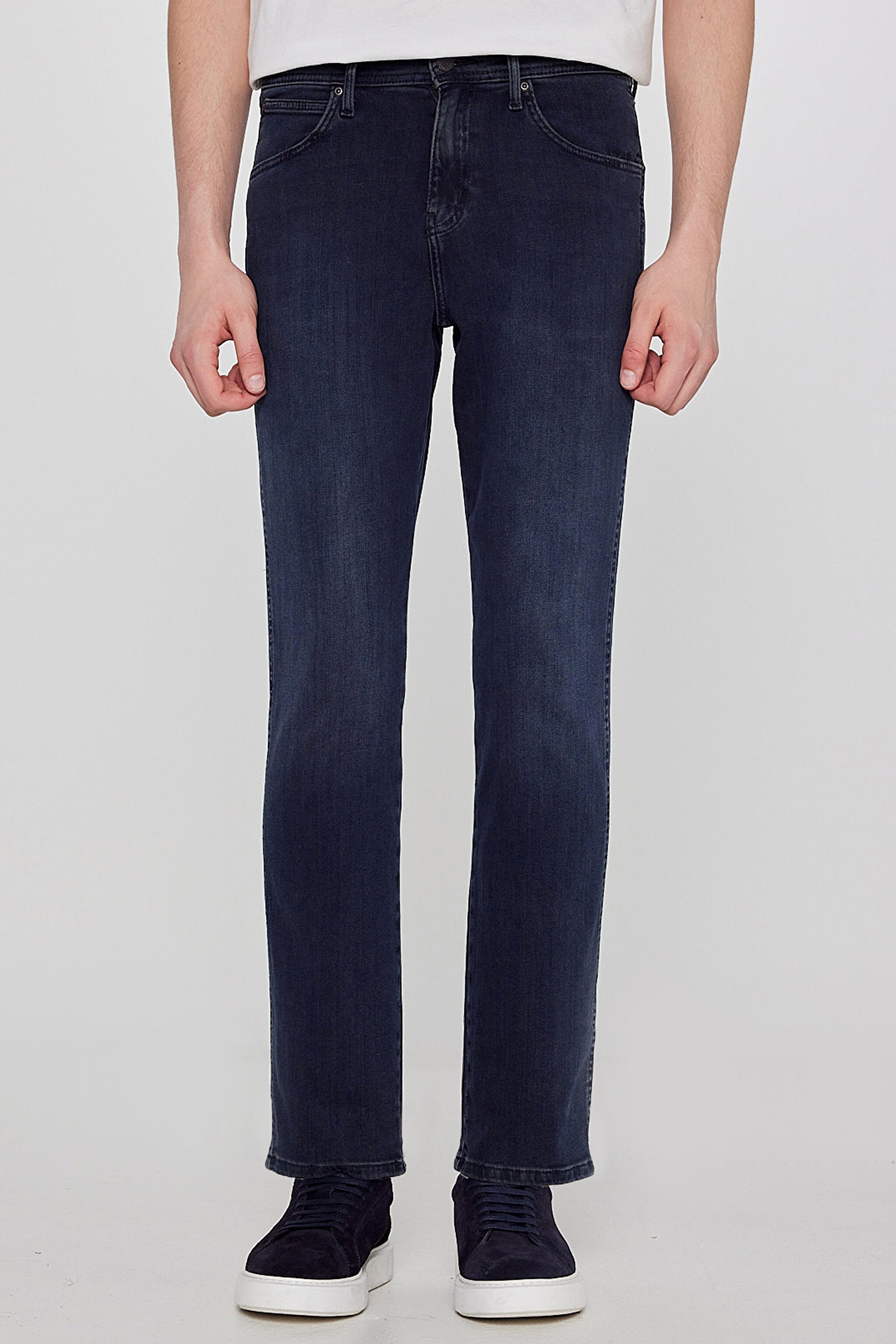 Arizona Straight Fit Normal Bel Denim Esnek Jean Kot Pantolon - Mid Blue-W211844396 (görsel 2)