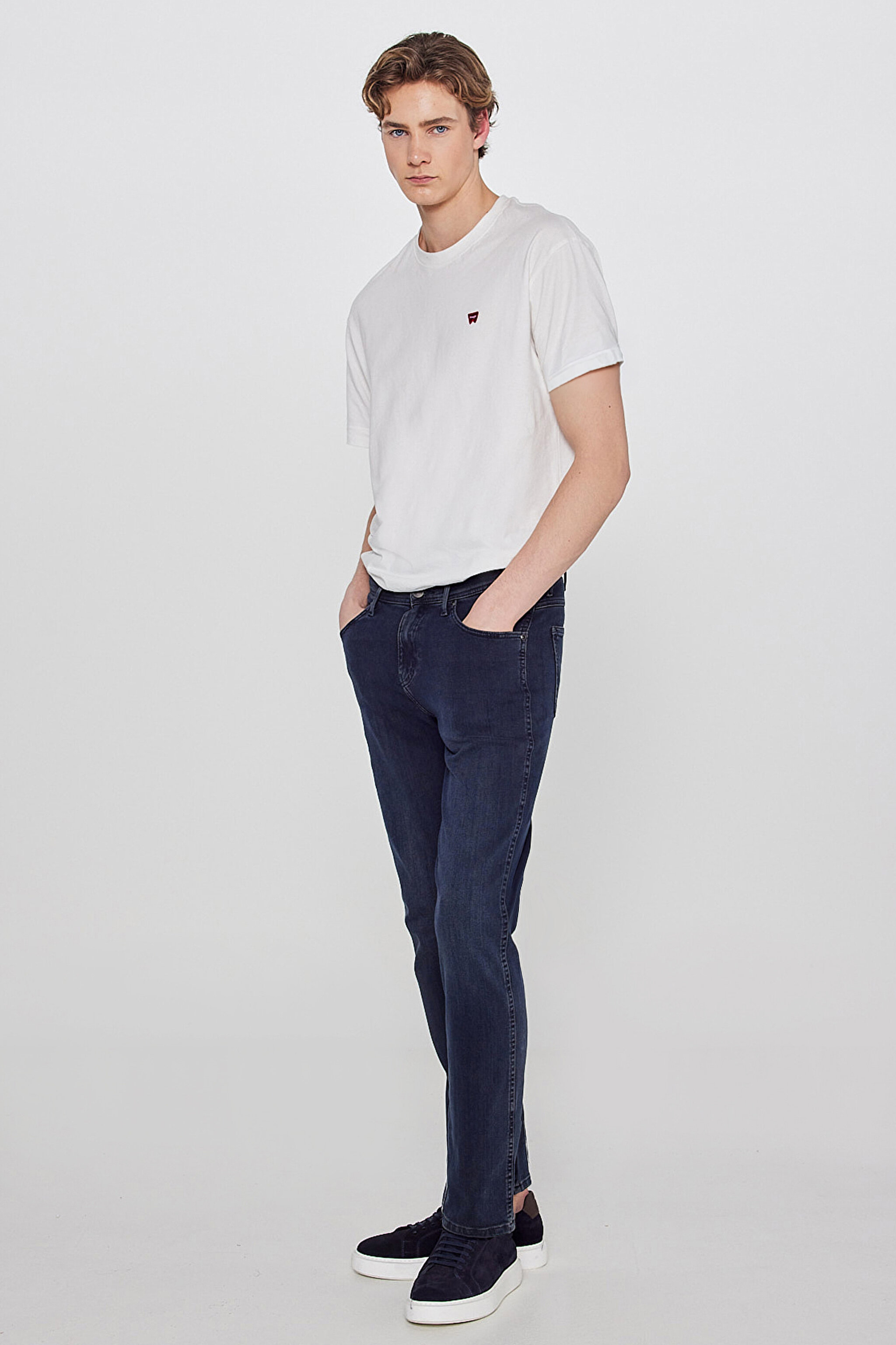 Arizona Straight Fit Normal Bel Denim Esnek Jean Kot Pantolon - Mid Blue-W211844396 (görsel 3)
