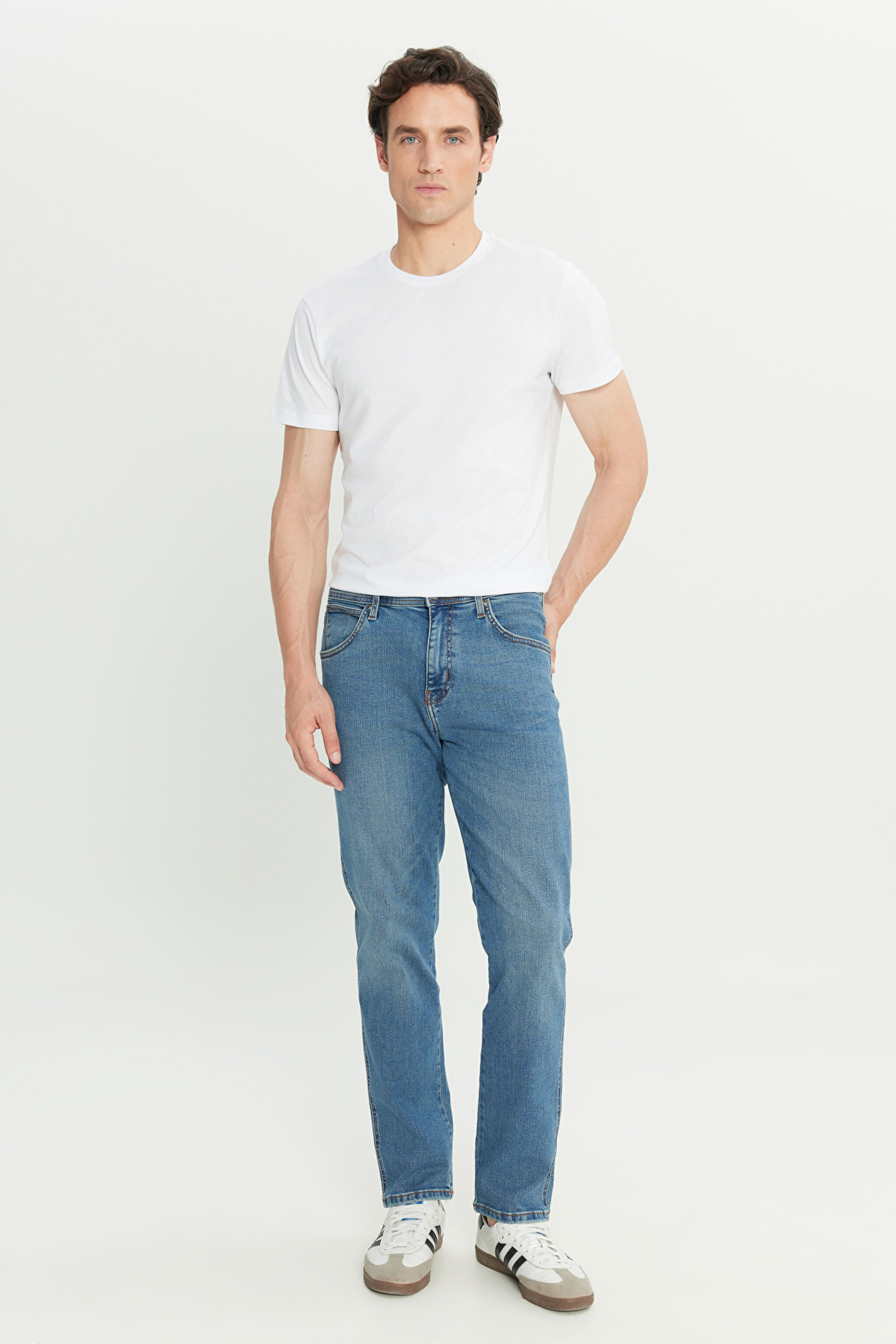 Arizona Straight Fit Normal Bel Denim Esnek Jean Kot Pantolon - Deep Blue-W211845397 (görsel 2)