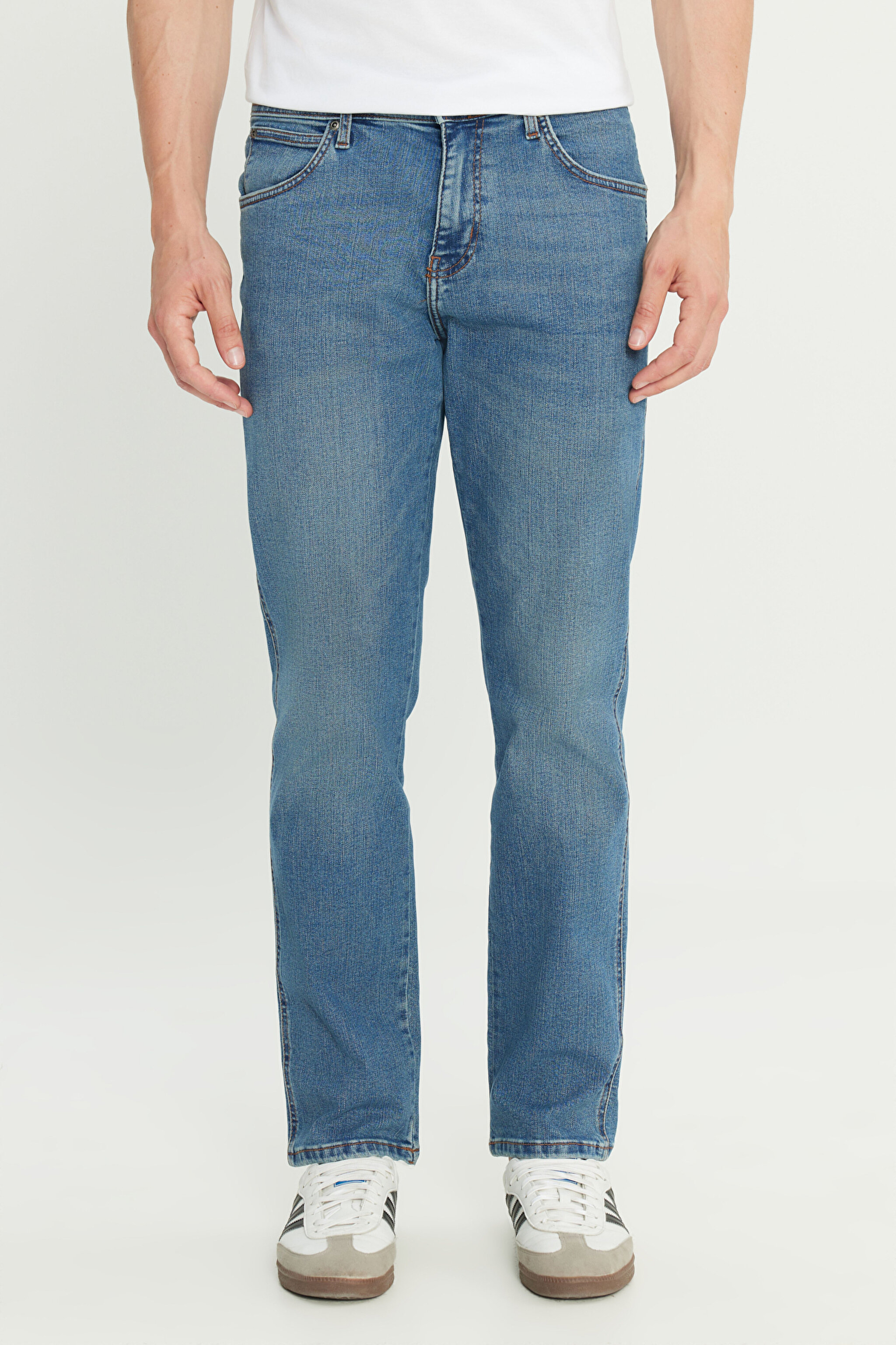 Arizona Straight Fit Normal Bel Denim Esnek Jean Kot Pantolon - Deep Blue-W211845397 (görsel 3)