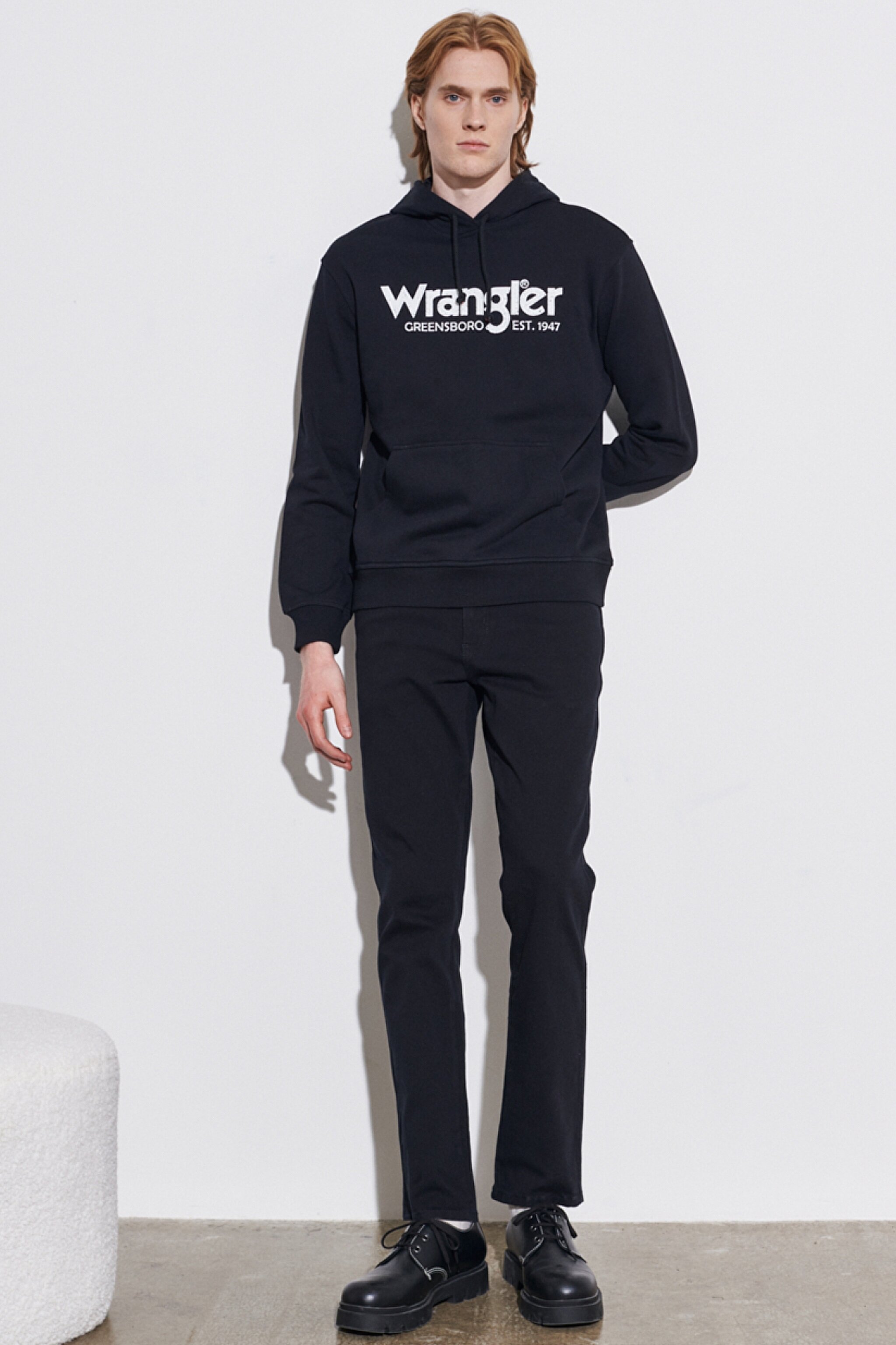 Regular Fit Normal Kesim %100 Pamuk Kapüşonlu Sweatshirt - Black-W212026001 (görsel 4)