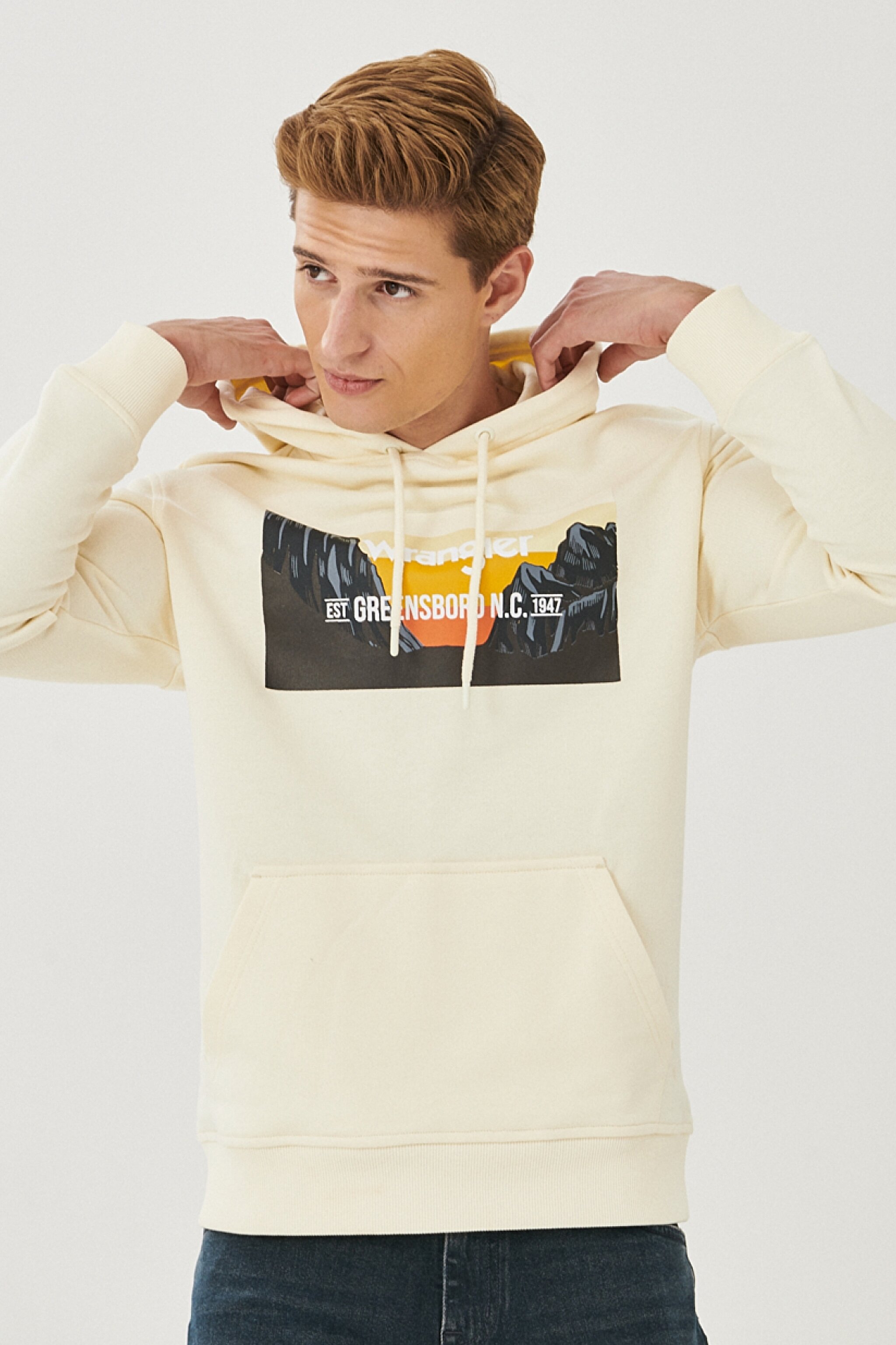 Regular Fit Normal Kesim %100 Pamuk Kapüşonlu Sweatshirt