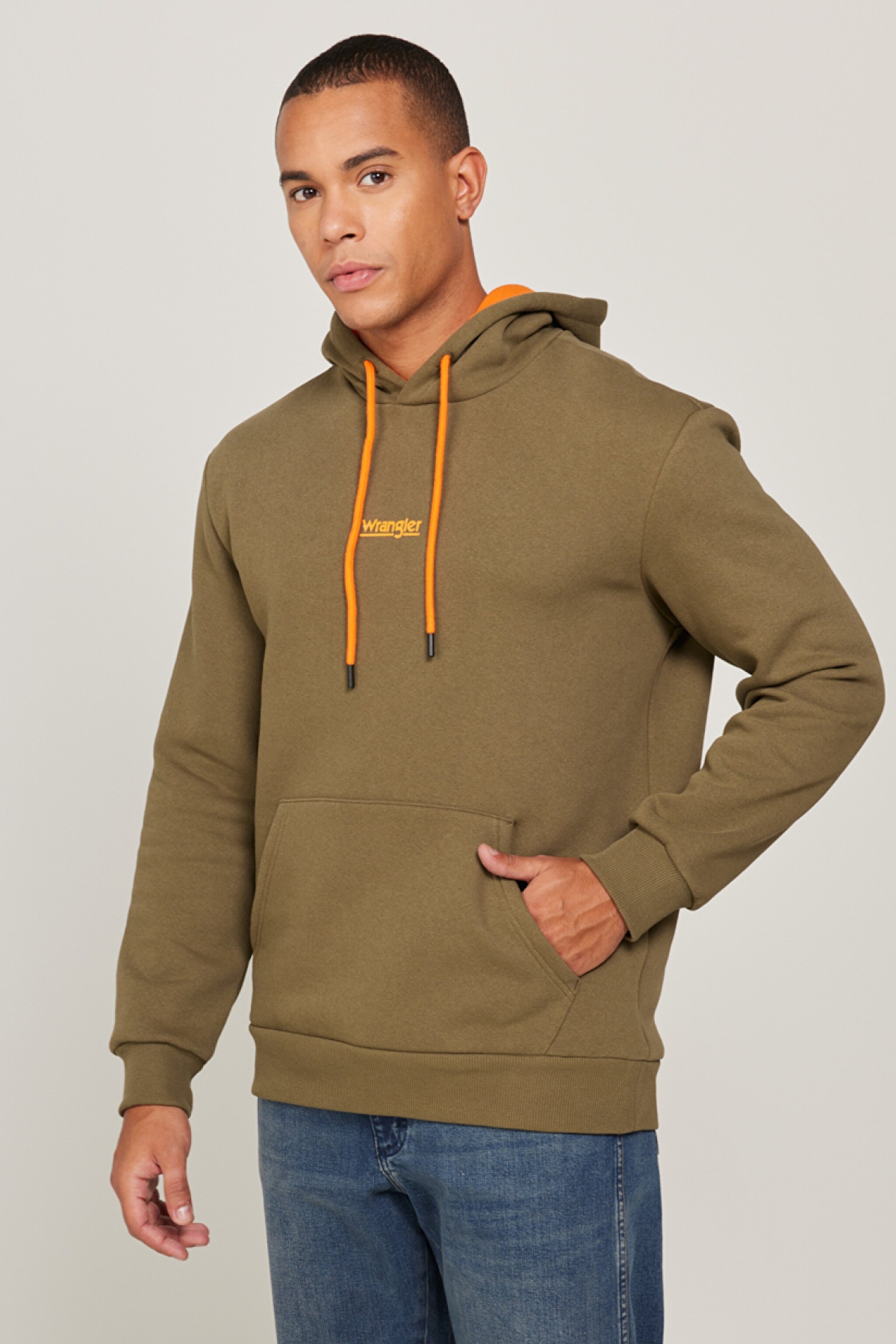 Regular Fit Normal Kesim Kapüşonlu Haki Sweatshirt - Khaki-W212338801 (görsel 2)
