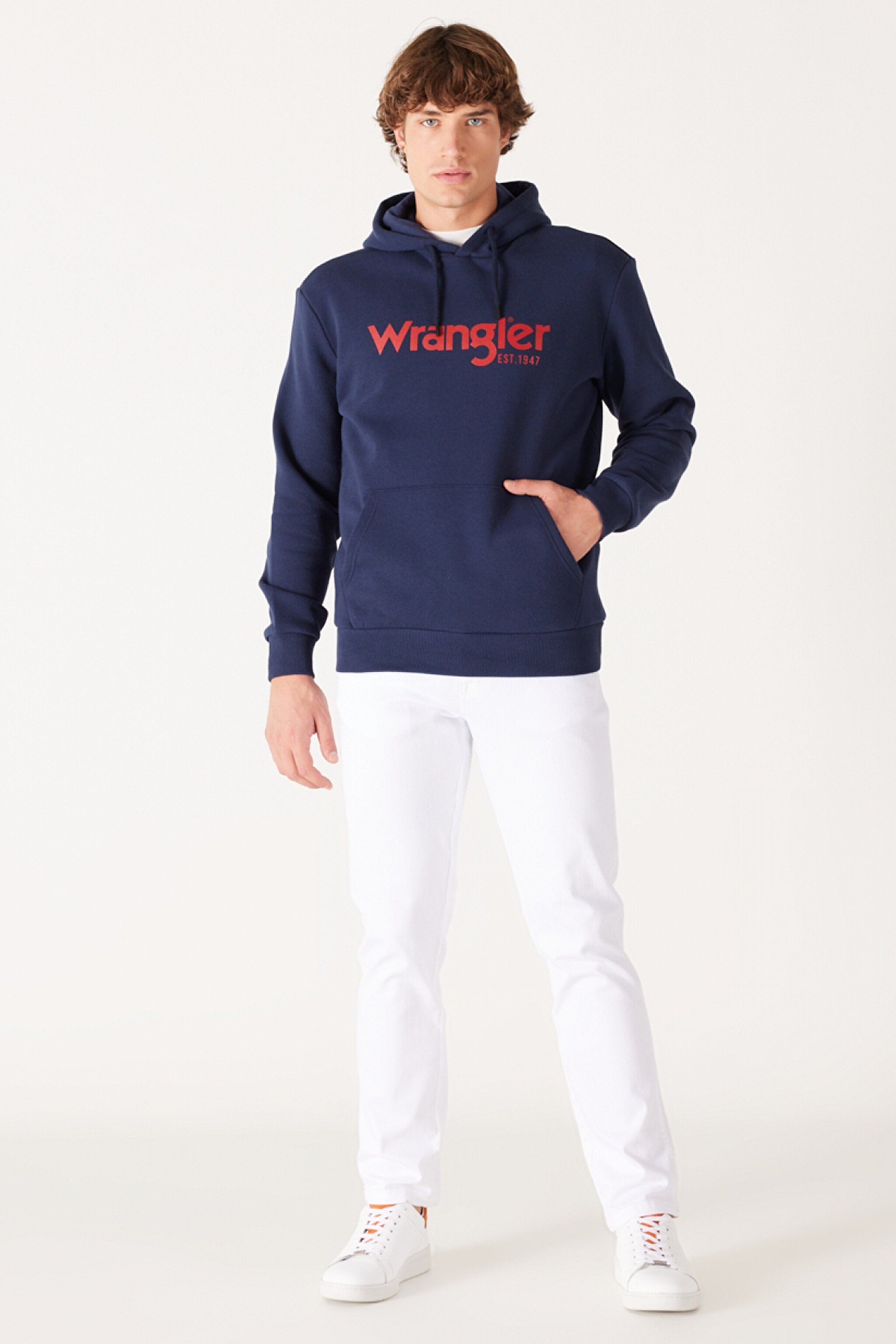 Regular Fit Normal Kesim Kapüşonlu Sweatshirt - Navy-W212339410 (görsel 5)