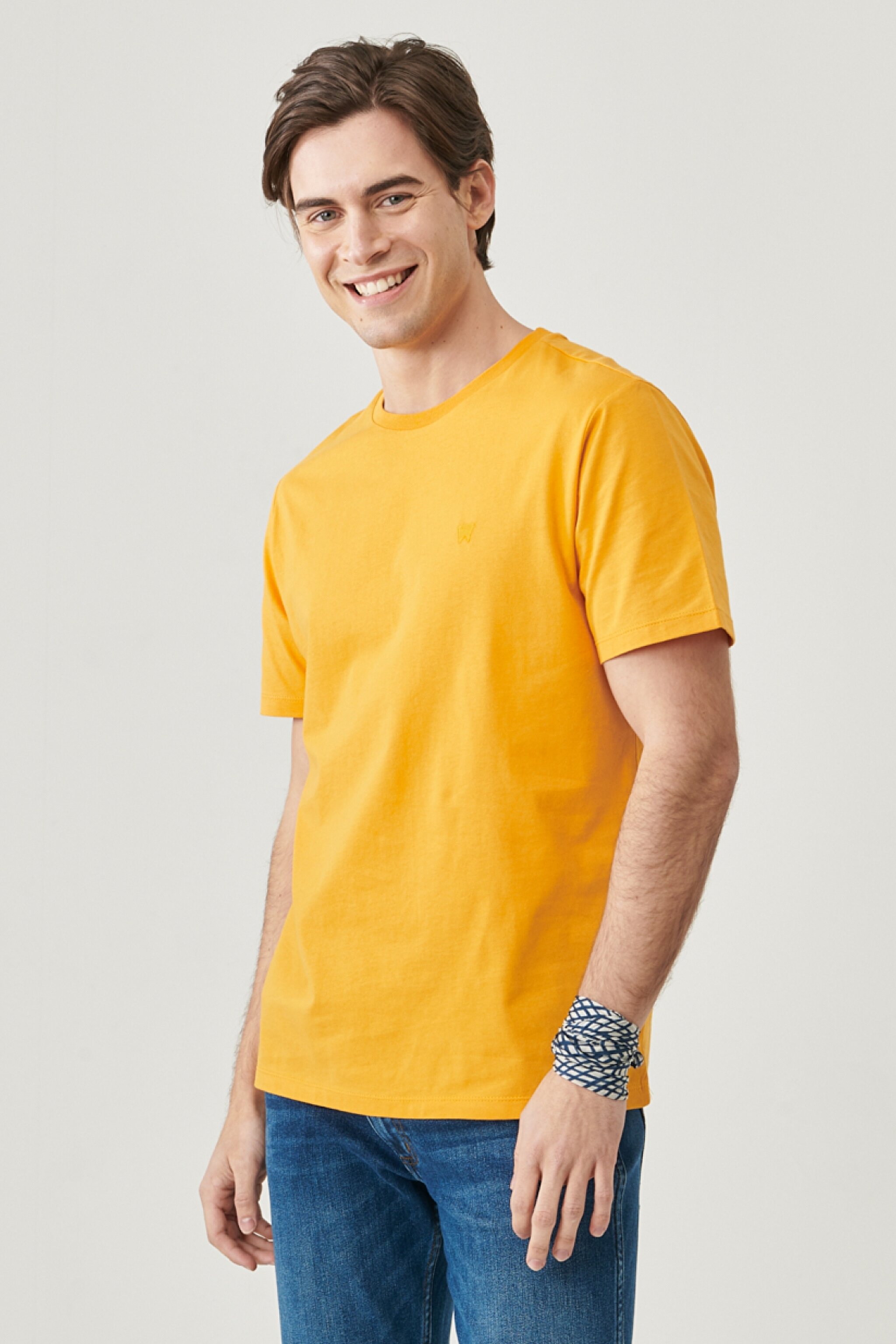 Regular Fit Rahat Kesim %100 Pamuk Logolu Crew Neck Tişört
