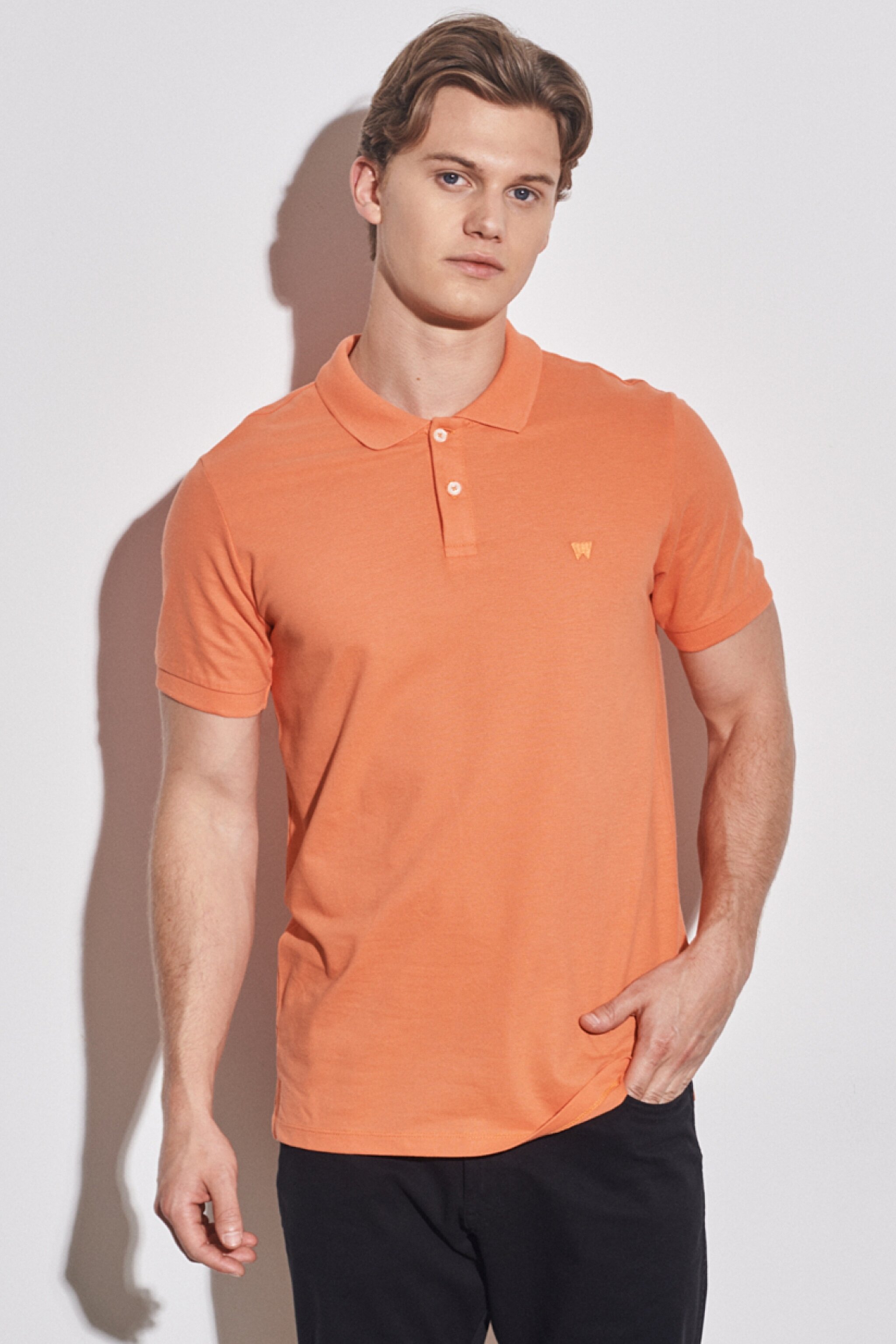 Regular Fit Rahat Kesim Polo Yaka Kısa Kollu Tişört - Orange-W221015700