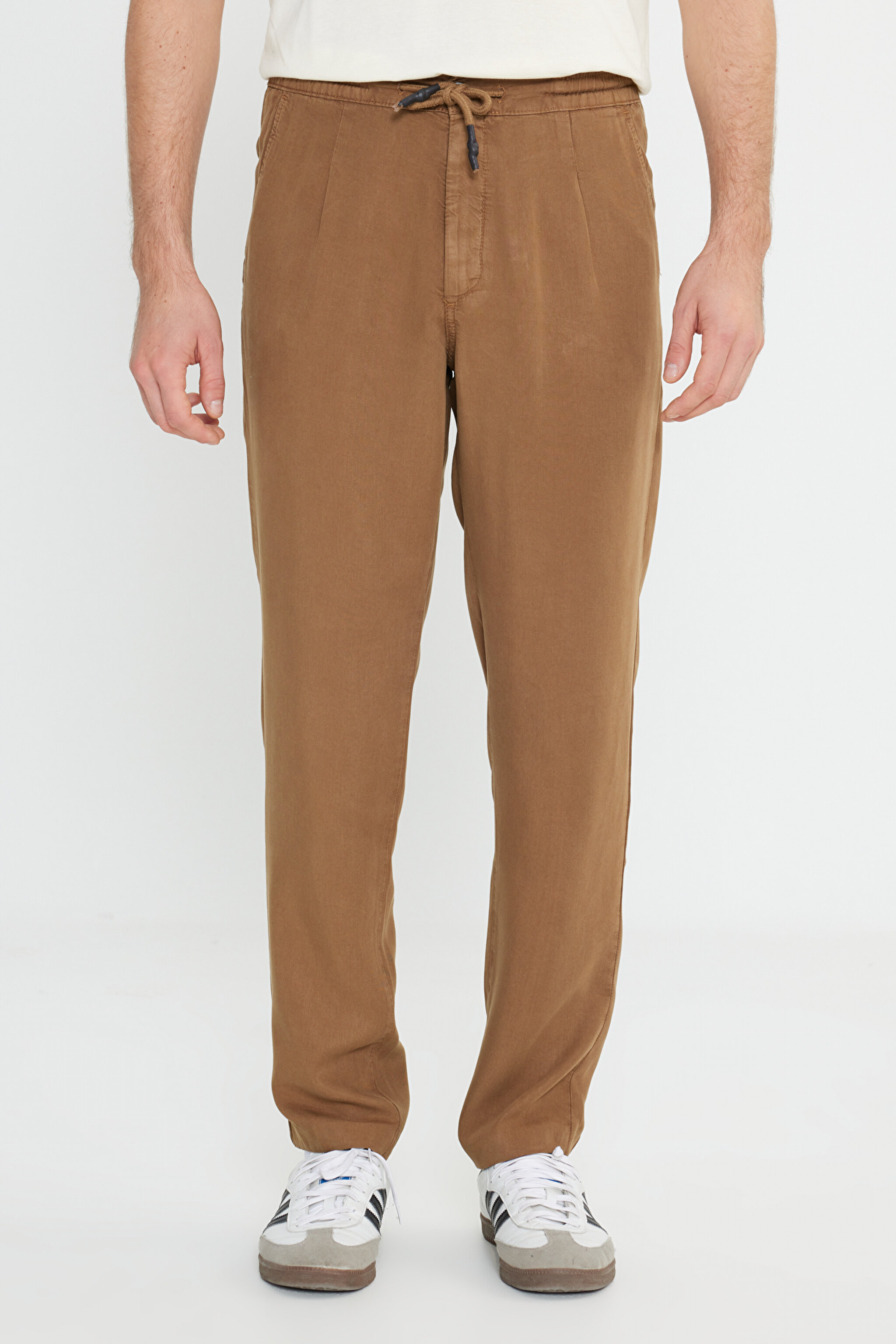 Regular Fit Normal Kesim Normal Bel Düz Paça Camel Chino Pantolon - Camel-W221266211 (görsel 3)