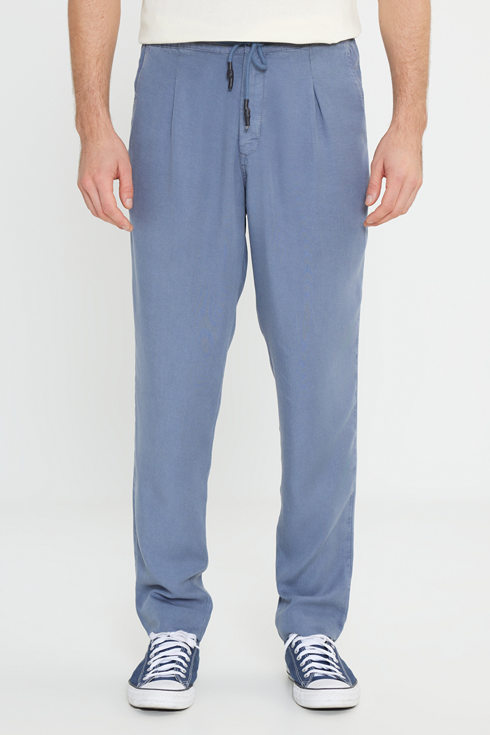 Regular Fit Normal Kesim Normal Bel Mavi Chino Pantolon - İndigo-W221266TF (görsel 3)