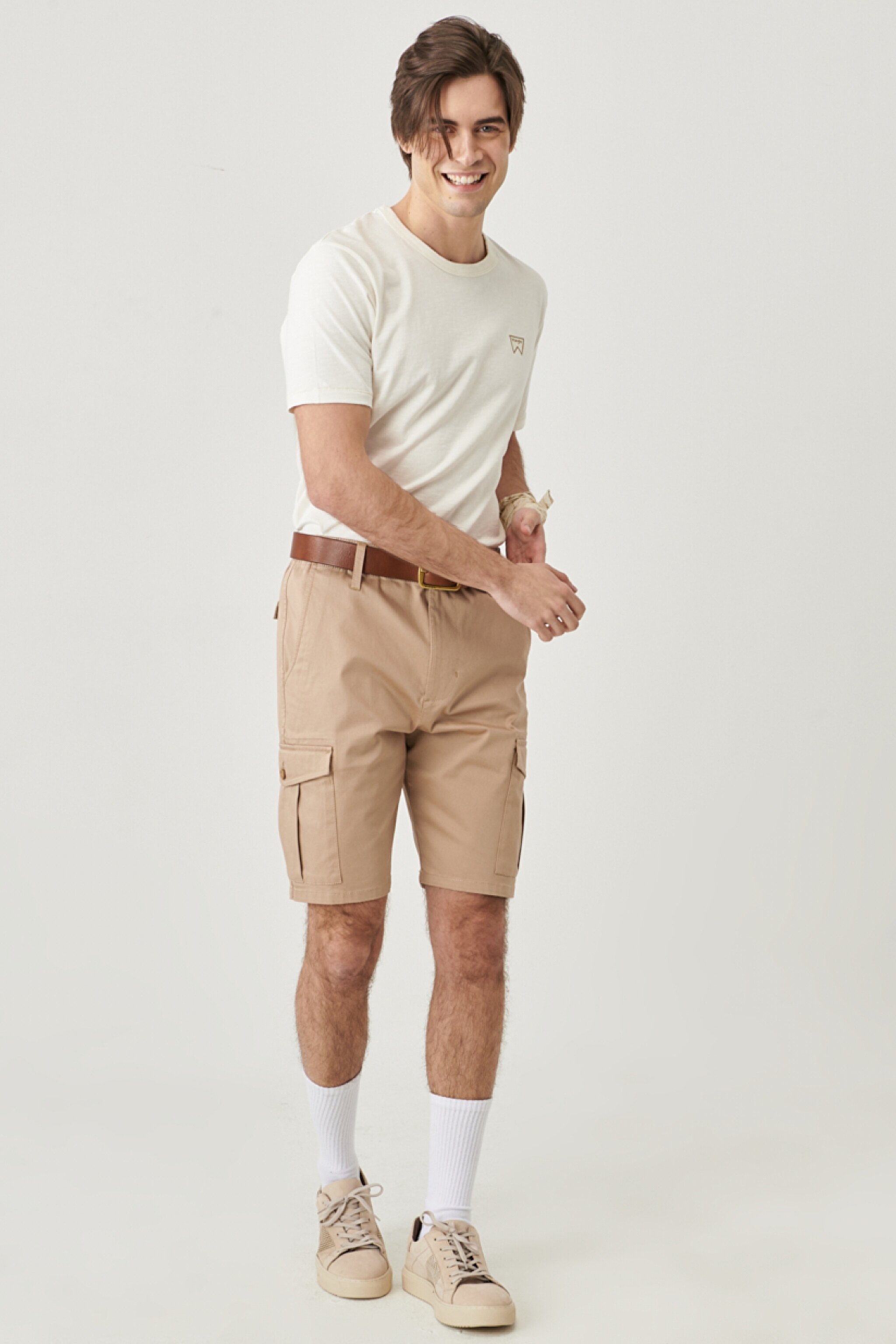 Regular Fit Rahat Kesim 5 Cep Esnek Jean Şort - Beige-W221307614 (görsel 2)