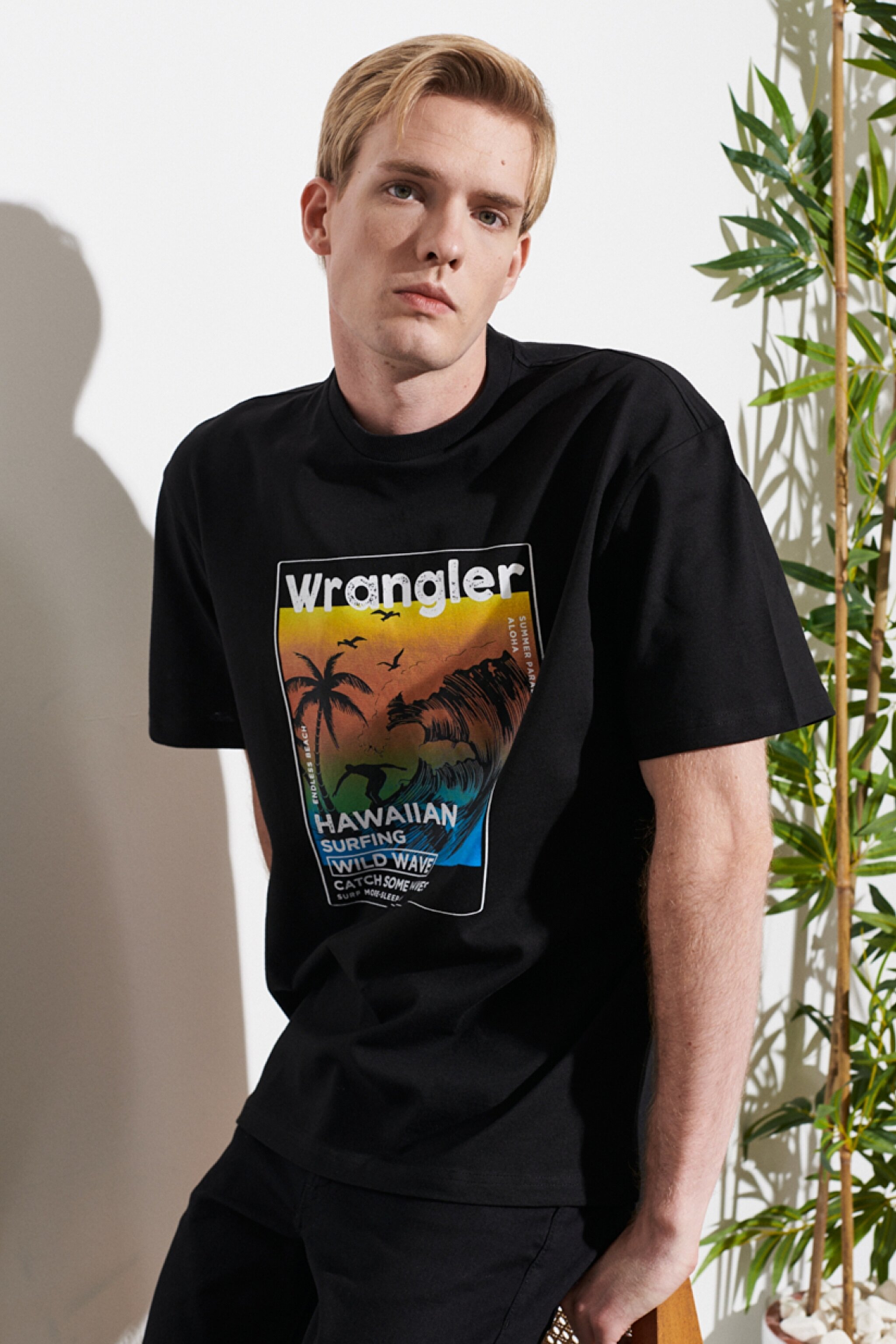 Loose Fit Rahat Kesim Bisiklet Yaka %100 Pamuk Siyah Tişört - Black-W221363001 (görsel 3)