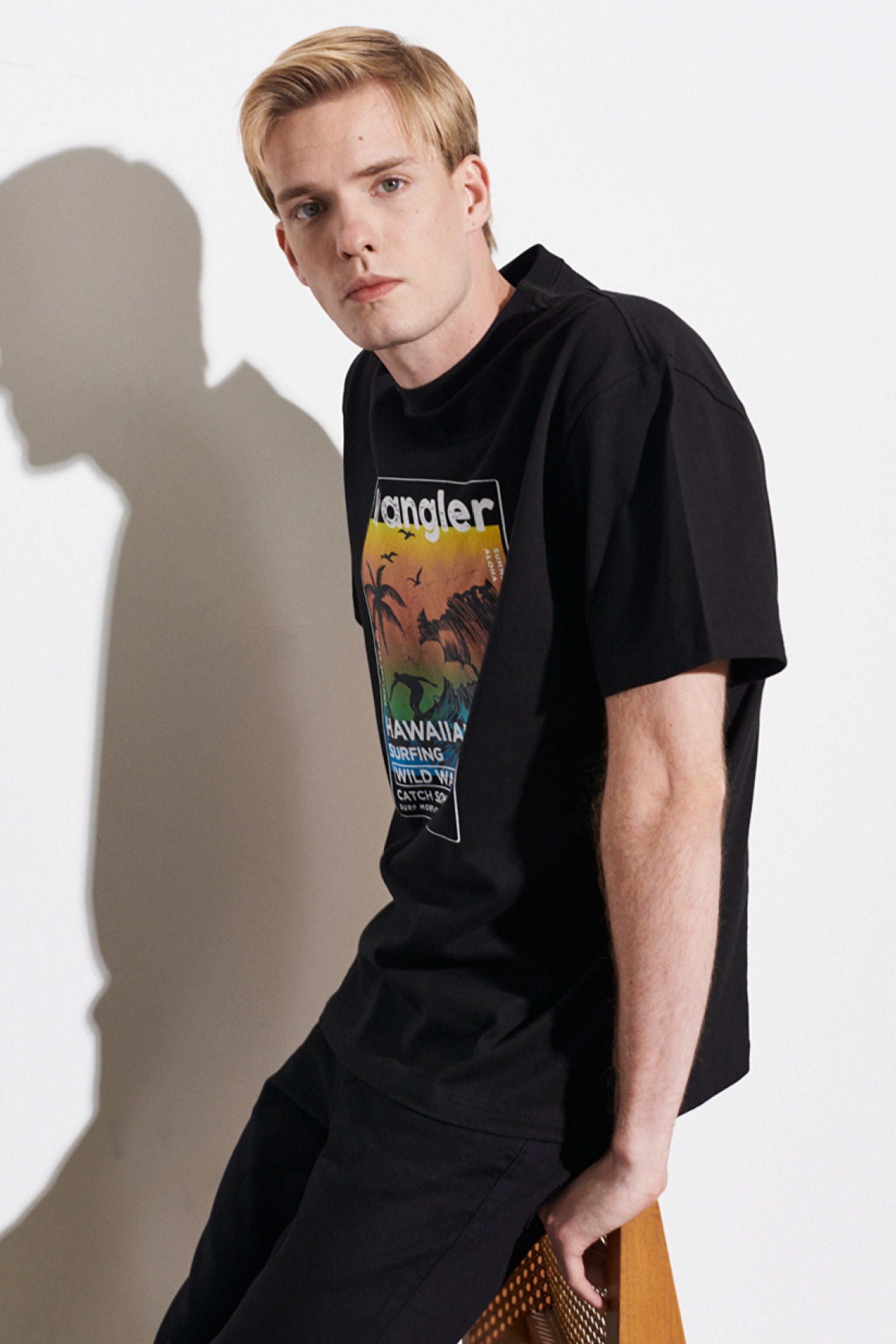 Loose Fit Rahat Kesim Bisiklet Yaka %100 Pamuk Siyah Tişört - Black-W221363001 (görsel 4)