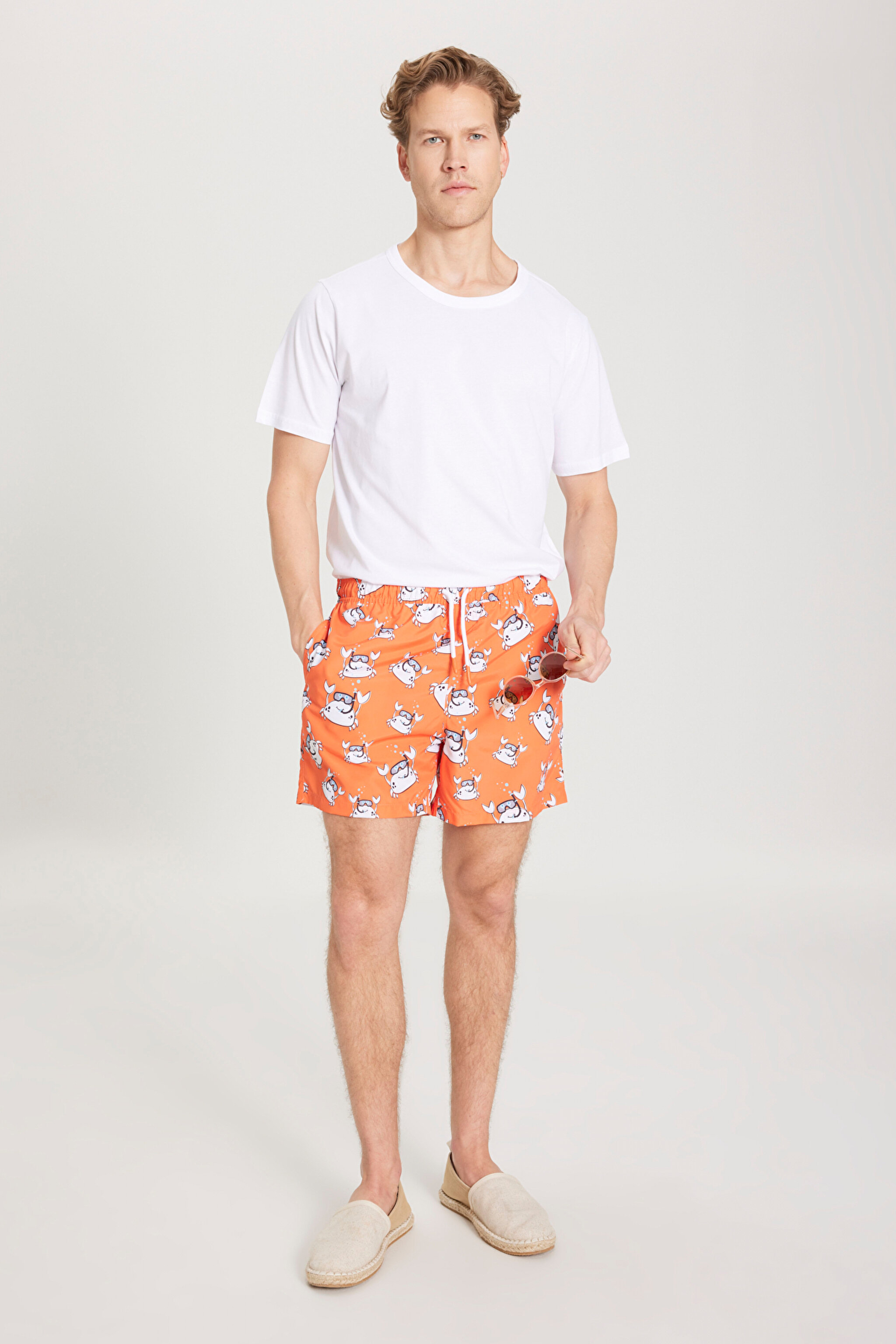 Regular Fit Normal Kesim Şort Mayo - Orange-W221430700 (görsel 2)