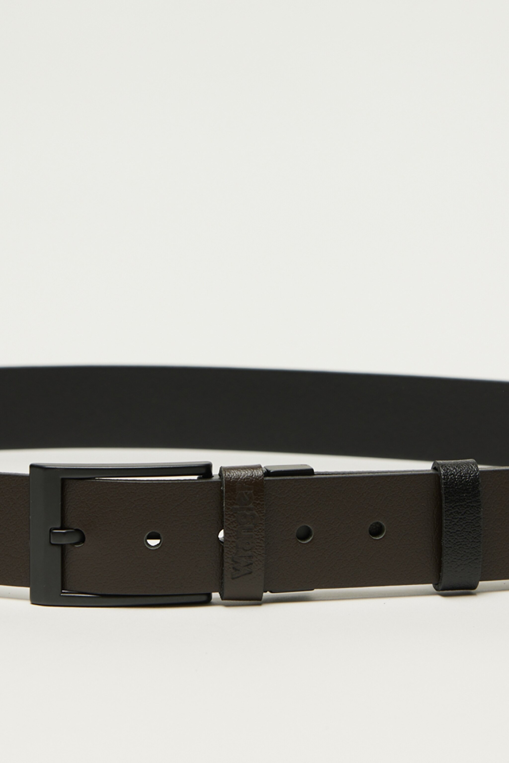 %100 Deri Siyah-Kahve Kemer - Black & Brown-W221447978 (görsel 2)