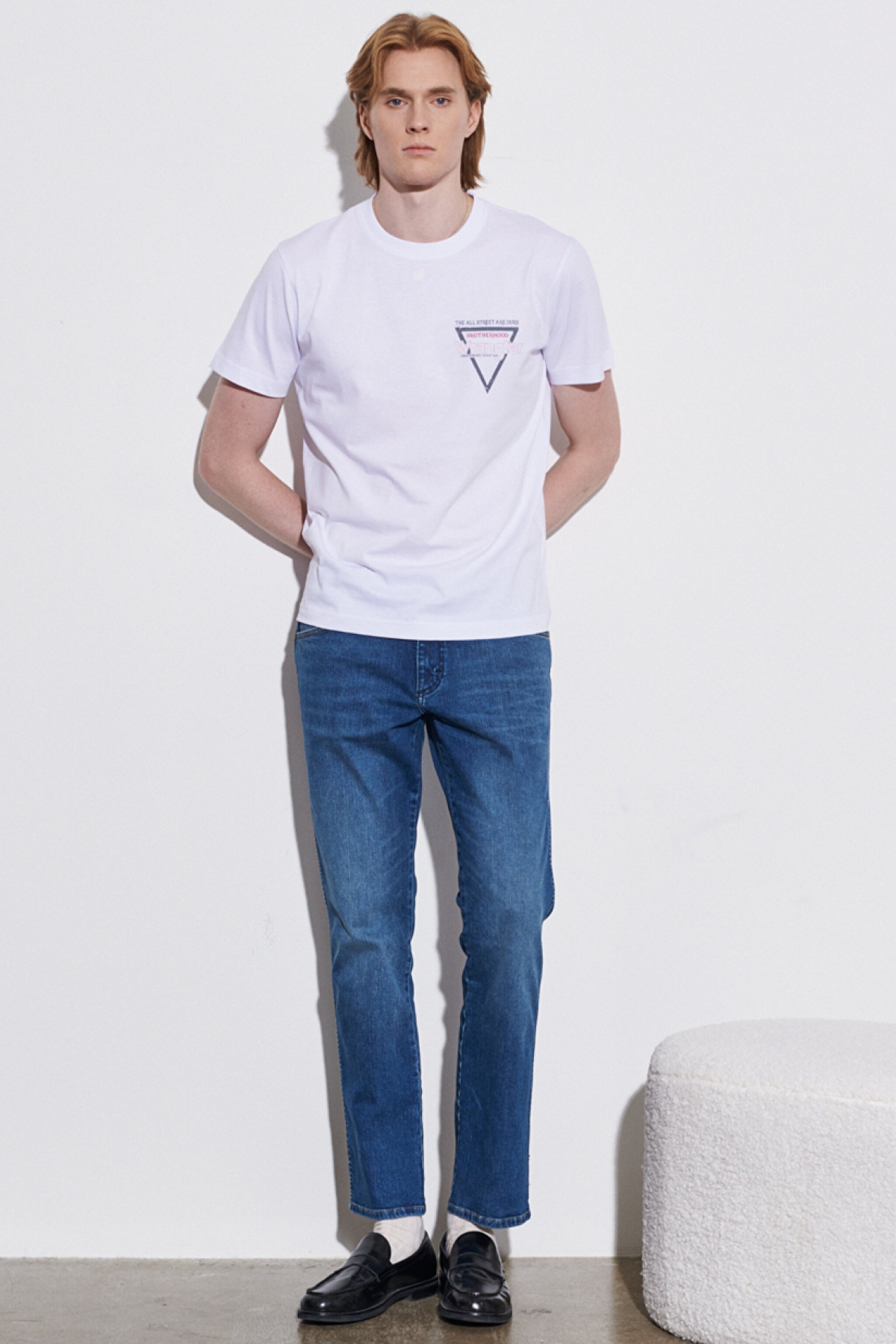 Regular Fit Normal Kesim %100 Pamuk Bisiklet Yaka Kırık Beyaz Tişört - Off White-W221482102 (görsel 5)