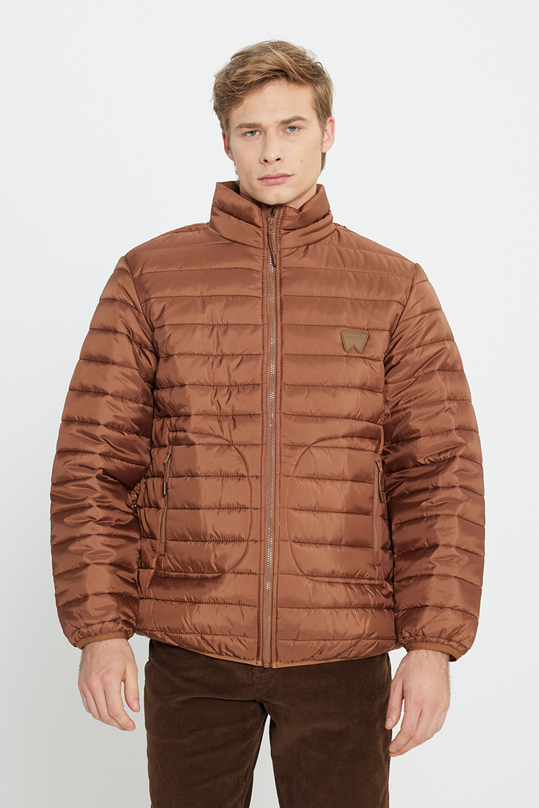 Regular Fit Normal Kesim Dik Yaka Kiremit Şişme Mont