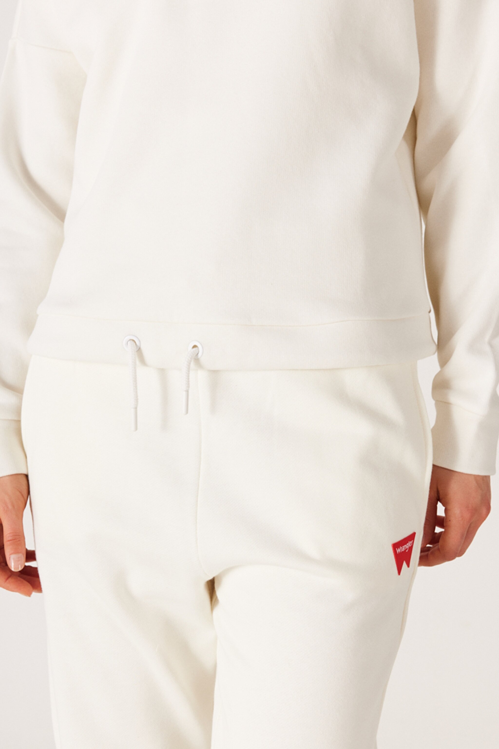 Loose Fit Rahat Kesim Kapüşonlu Yaka Şardonlu Kırık Beyaz Sweatshirt - Off White-W222079102 (görsel 4)
