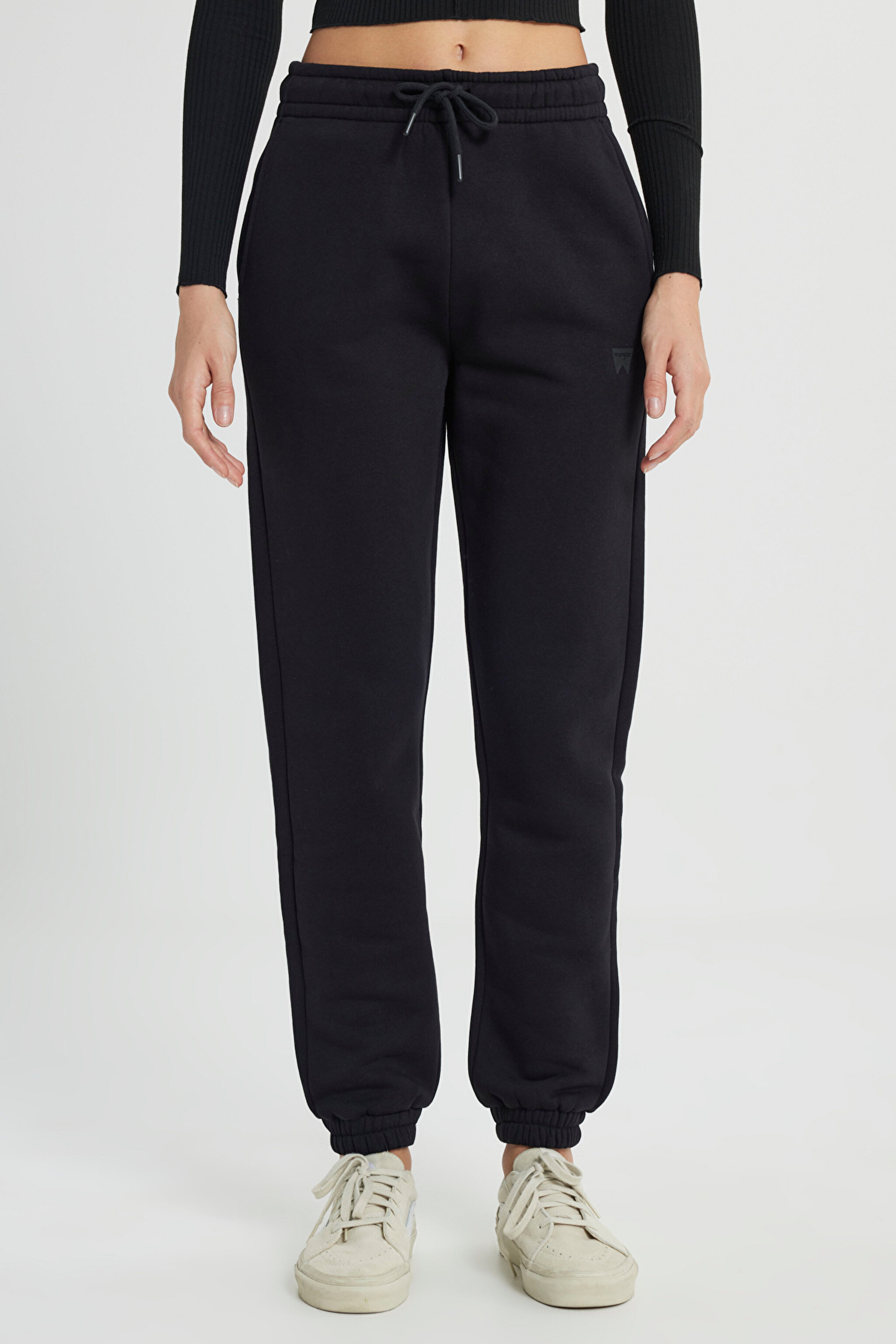 Regular Fit Normal Kesim %100 Pamuk Siyah Jogger Eşofman Altı - Black-W222090001 (görsel 3)