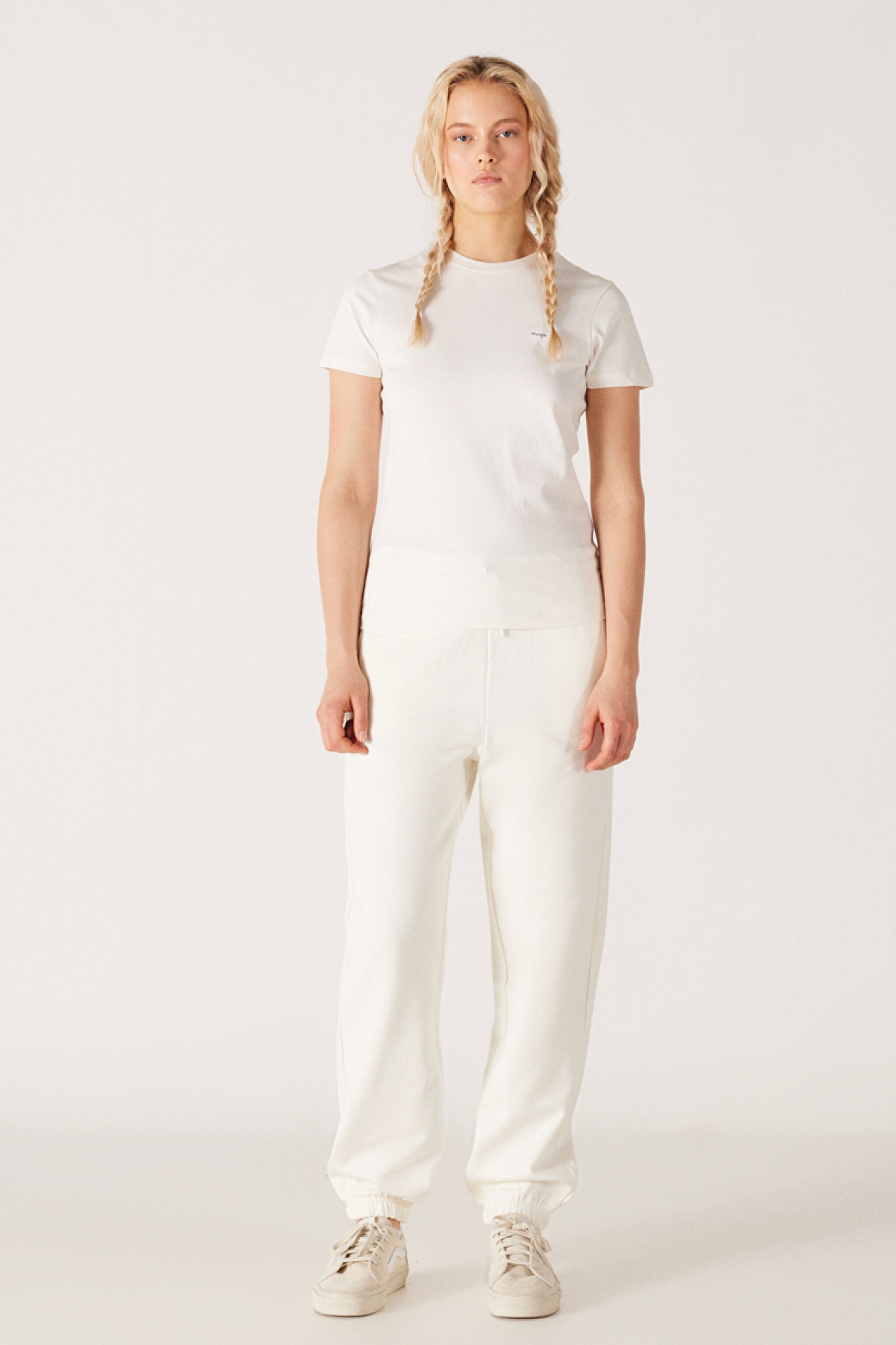 Regular Fit Normal Kesim %100 Pamuk Kırık Beyaz Jogger Eşofman Altı - Off White-W222090102 (görsel 2)