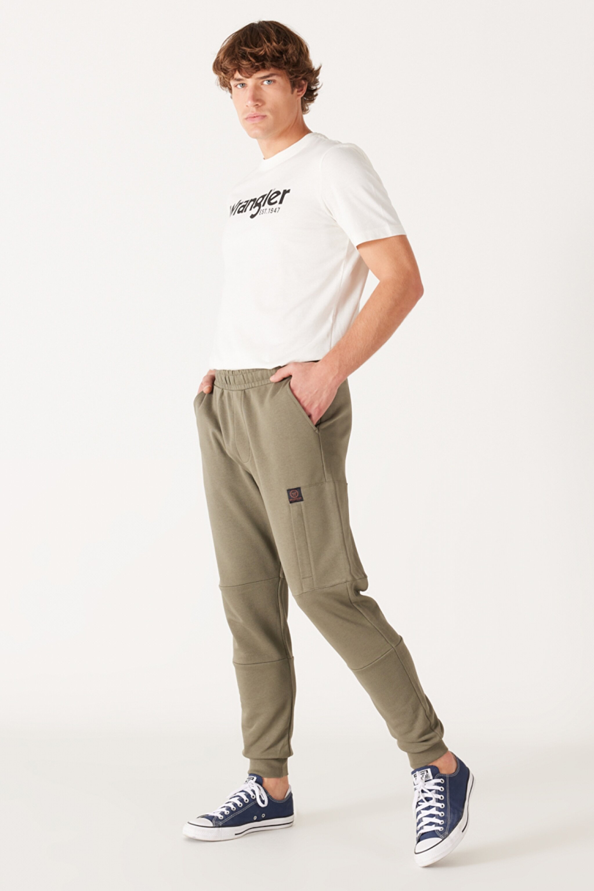 Regular Fit Normal Kesim %100 Pamuk Haki Jogger Eşofman Altı - Khaki-W222104801 (görsel 4)