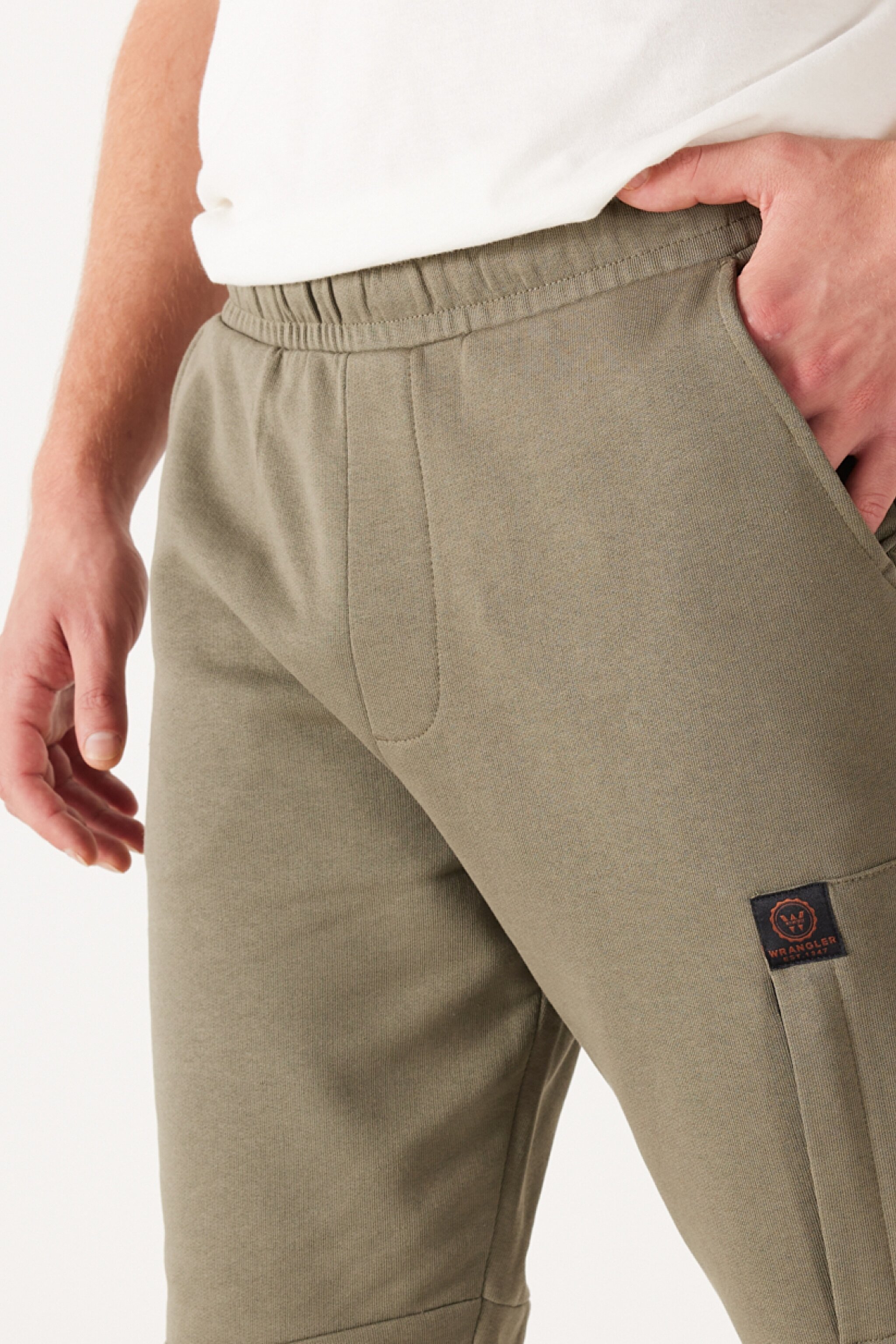 Regular Fit Normal Kesim %100 Pamuk Haki Jogger Eşofman Altı - Khaki-W222104801 (görsel 5)