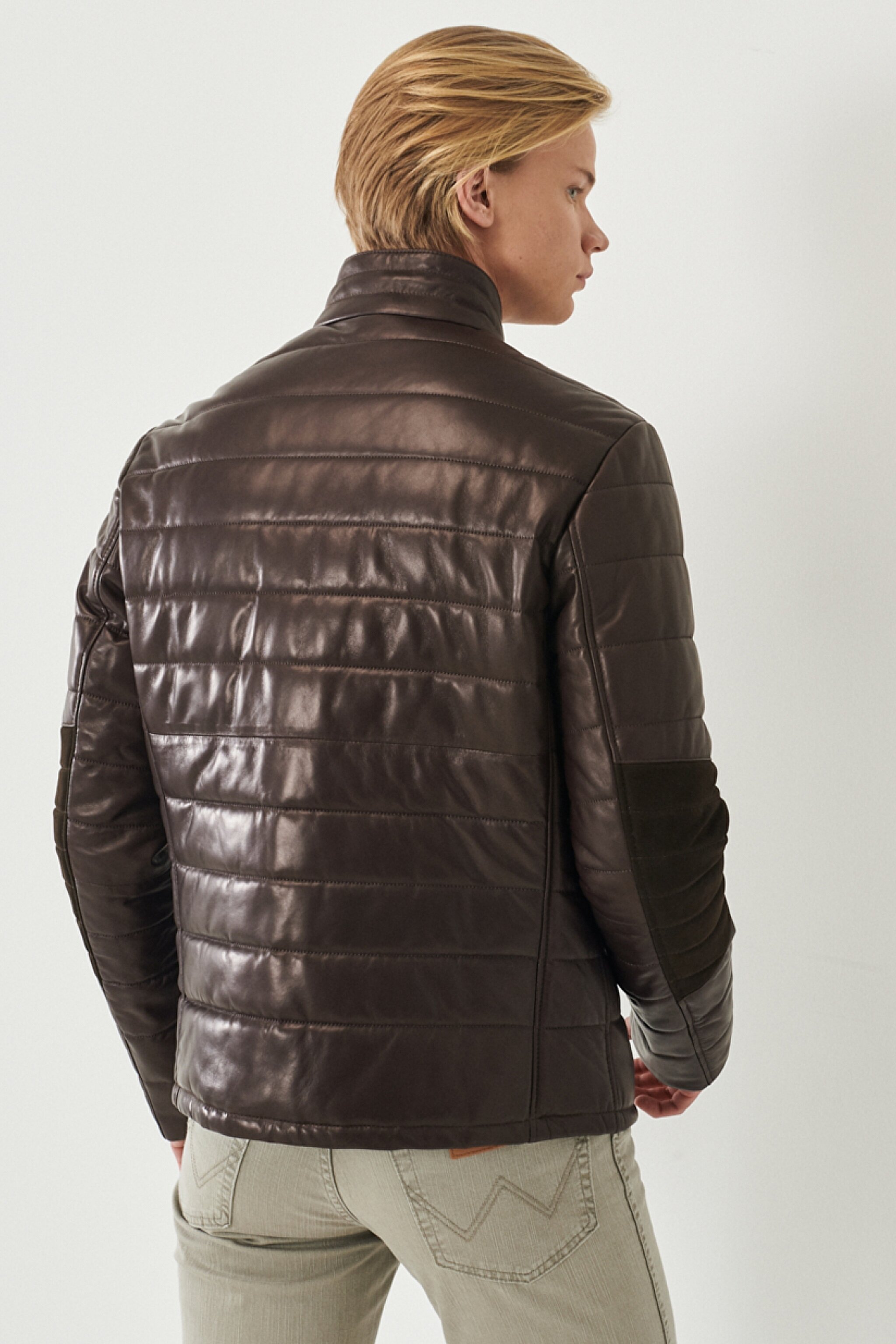 Regular Fit Normal Kesim %100 Deri Ceket - Brown-W222232220 (görsel 4)