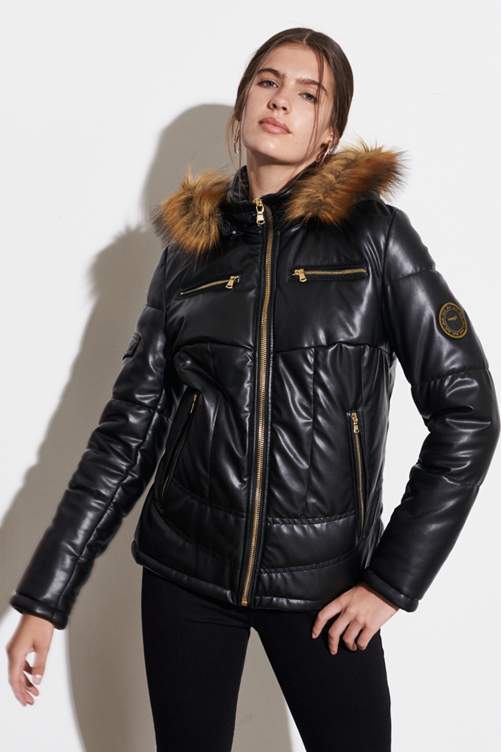 Regular Fit Normal Kesim %100 Deri Siyah Ceket - Black-W222235001 (görsel 2)