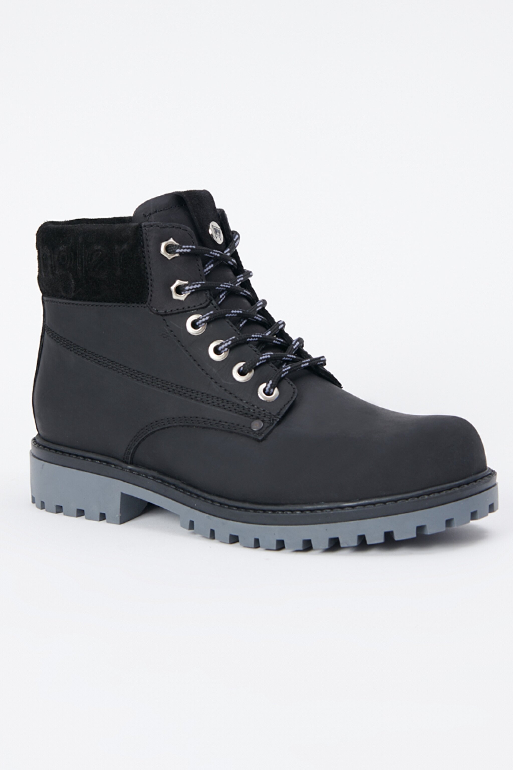 %100 Deri Siyah Nubuk Casual Bot - Black-W222428001