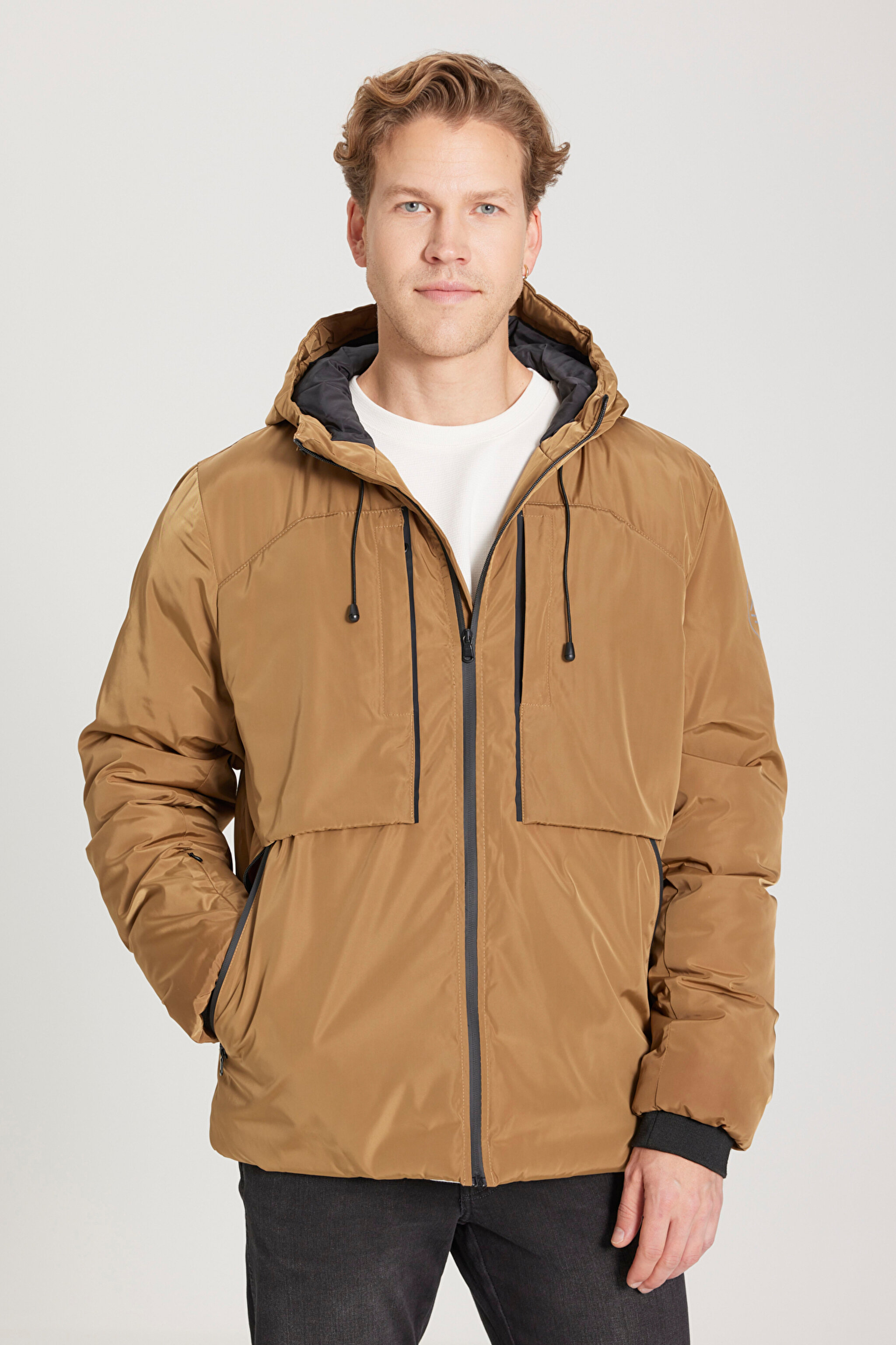 All Terrain Gear Regular Fit Normal Kesim Kapüşonlu Camel Parka Ceket