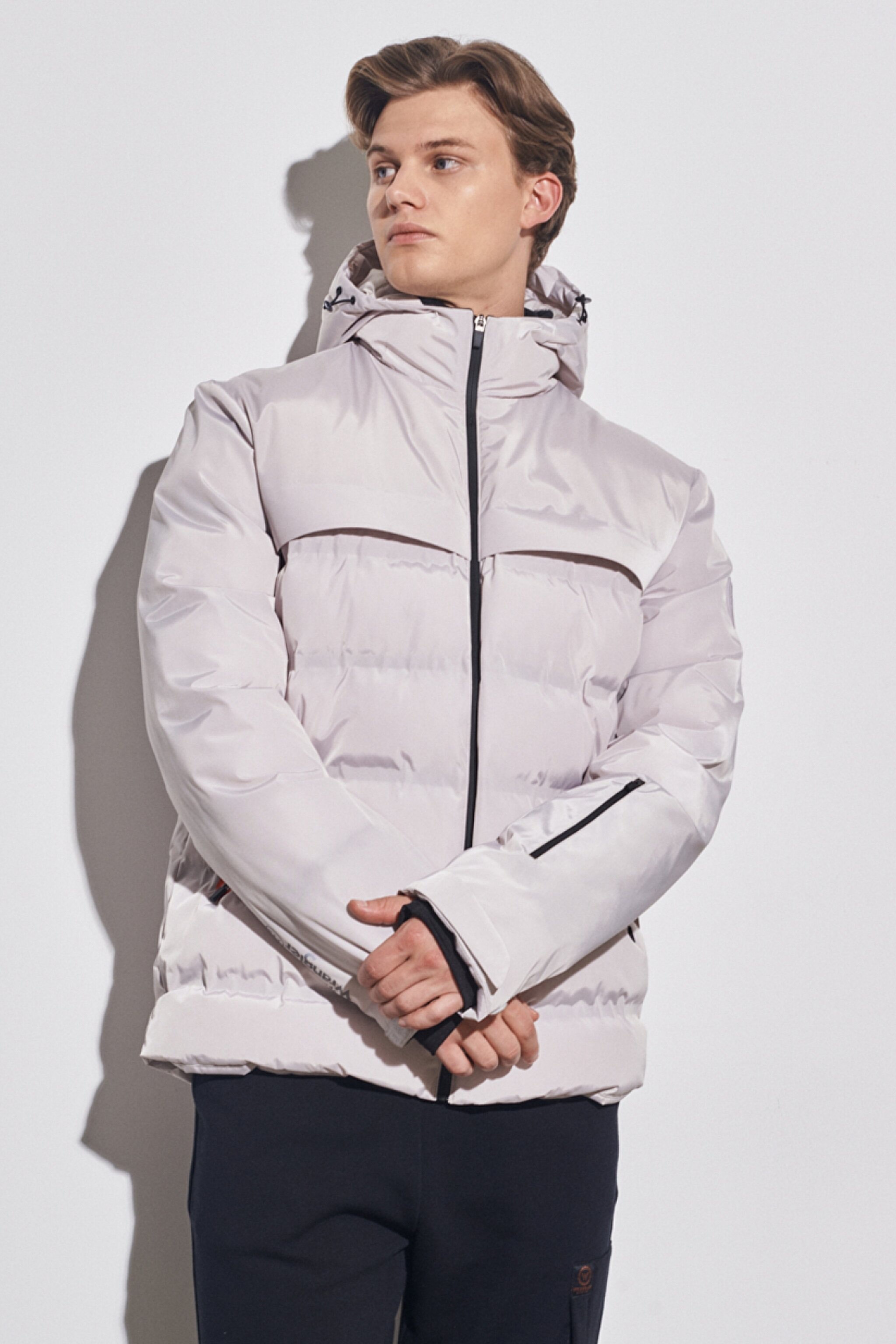 All Terrain Gear Regular Fit Kapüşonlu Açık Gri Şişme Mont