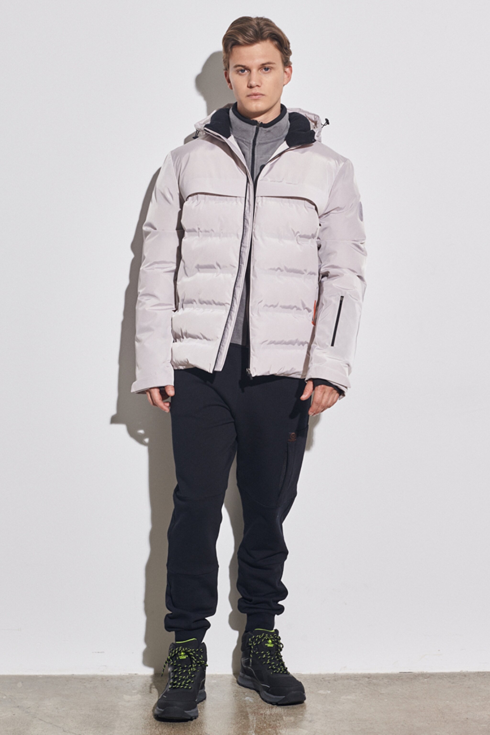 All Terrain Gear Regular Fit Kapüşonlu Açık Gri Şişme Mont - Light Gray-W222547032 (görsel 7)