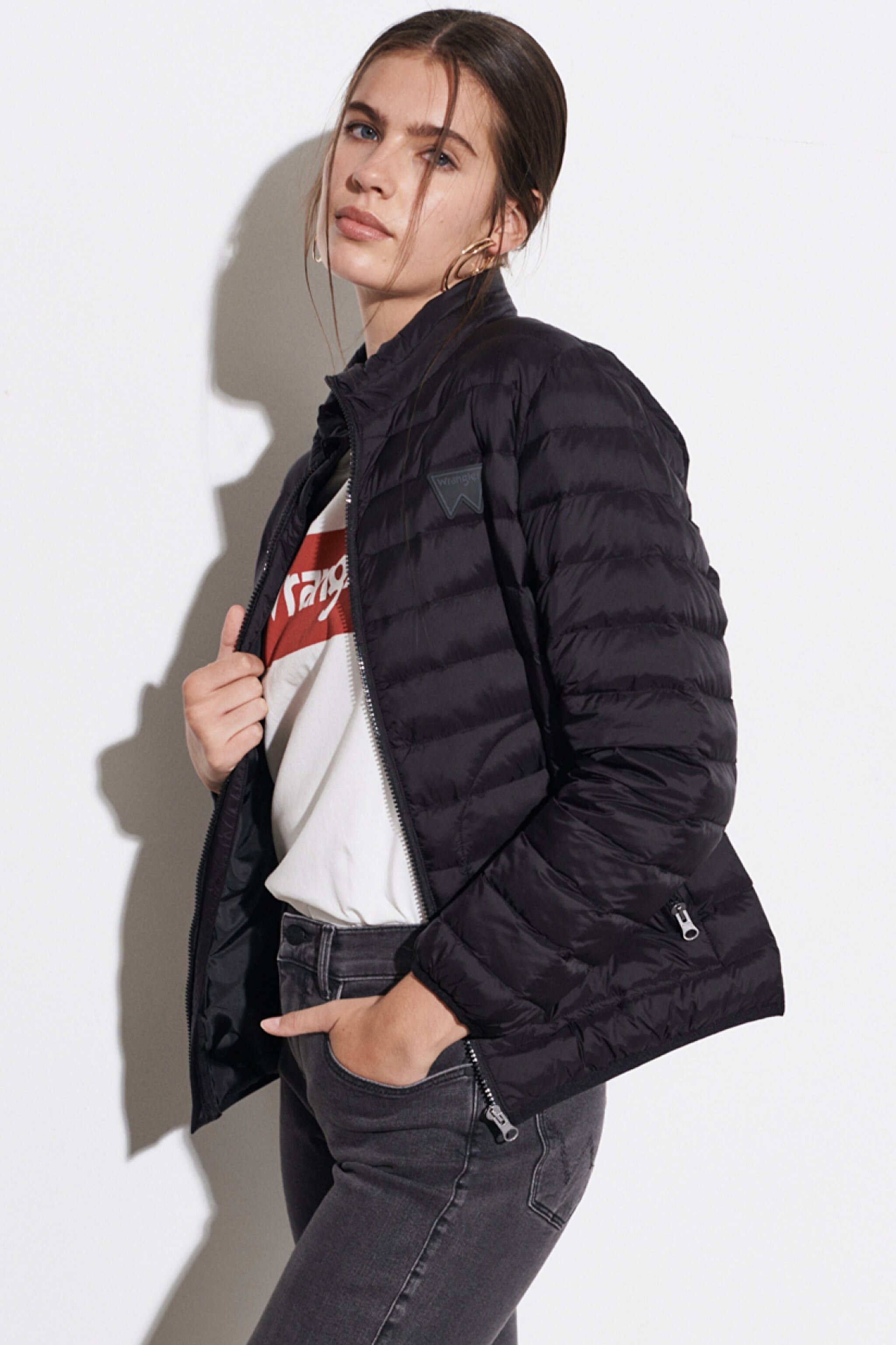 Regular Fit Normal Kesim Siyah Şişme Mont - Black-W222563001 (görsel 2)