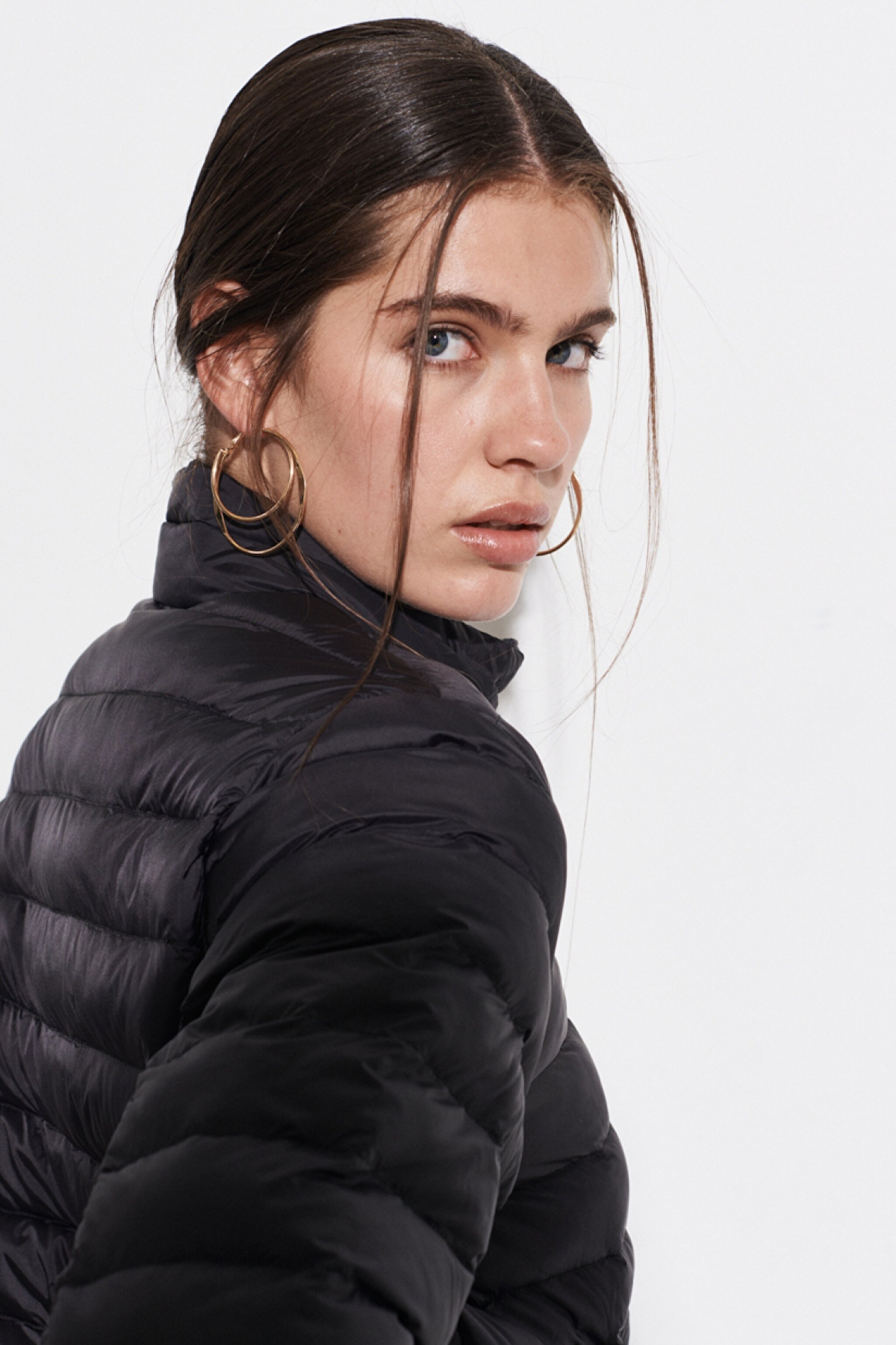 Regular Fit Normal Kesim Siyah Şişme Mont - Black-W222563001 (görsel 4)