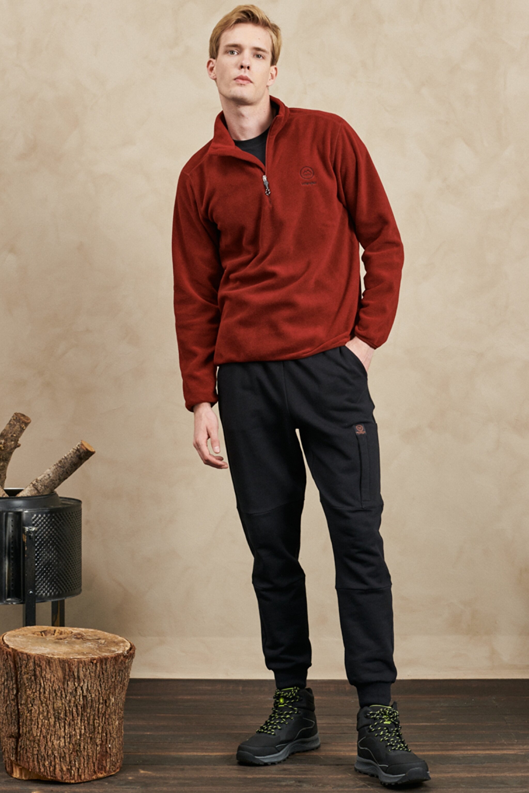 All Terrain Gear Regular Fit Yarım Fermuarlı Bordo Polar - Wine-W222573810 (görsel 2)