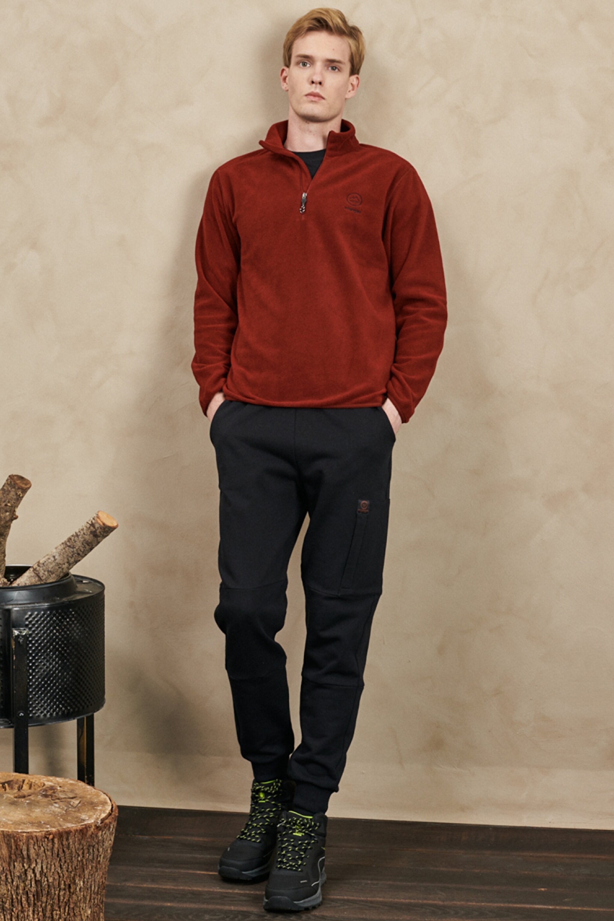 All Terrain Gear Regular Fit Yarım Fermuarlı Bordo Polar - Wine-W222573810 (görsel 3)