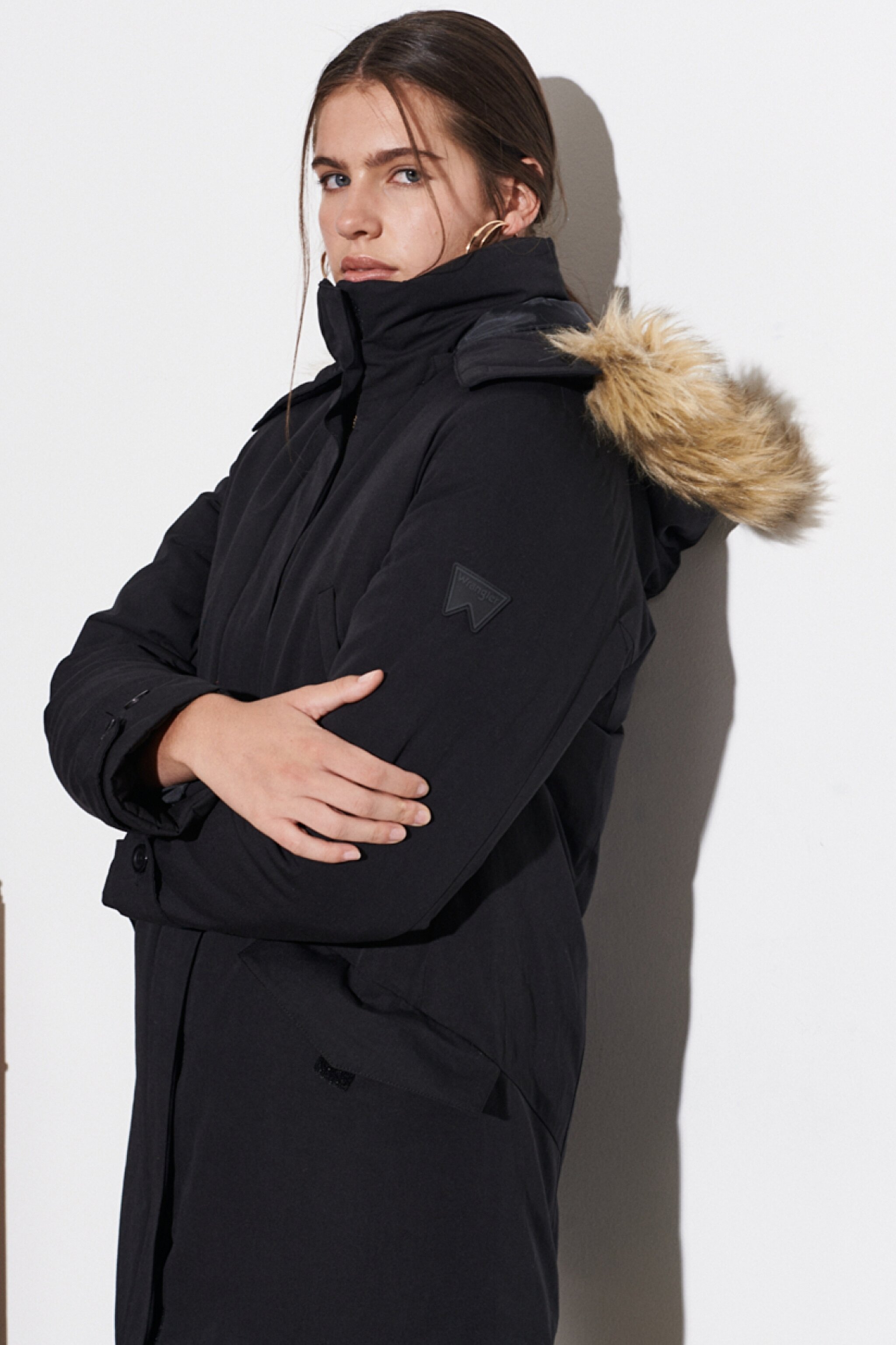 Regular Fit Normal Kesim Siyah Parka Ceket - Black-W222577001 (görsel 4)