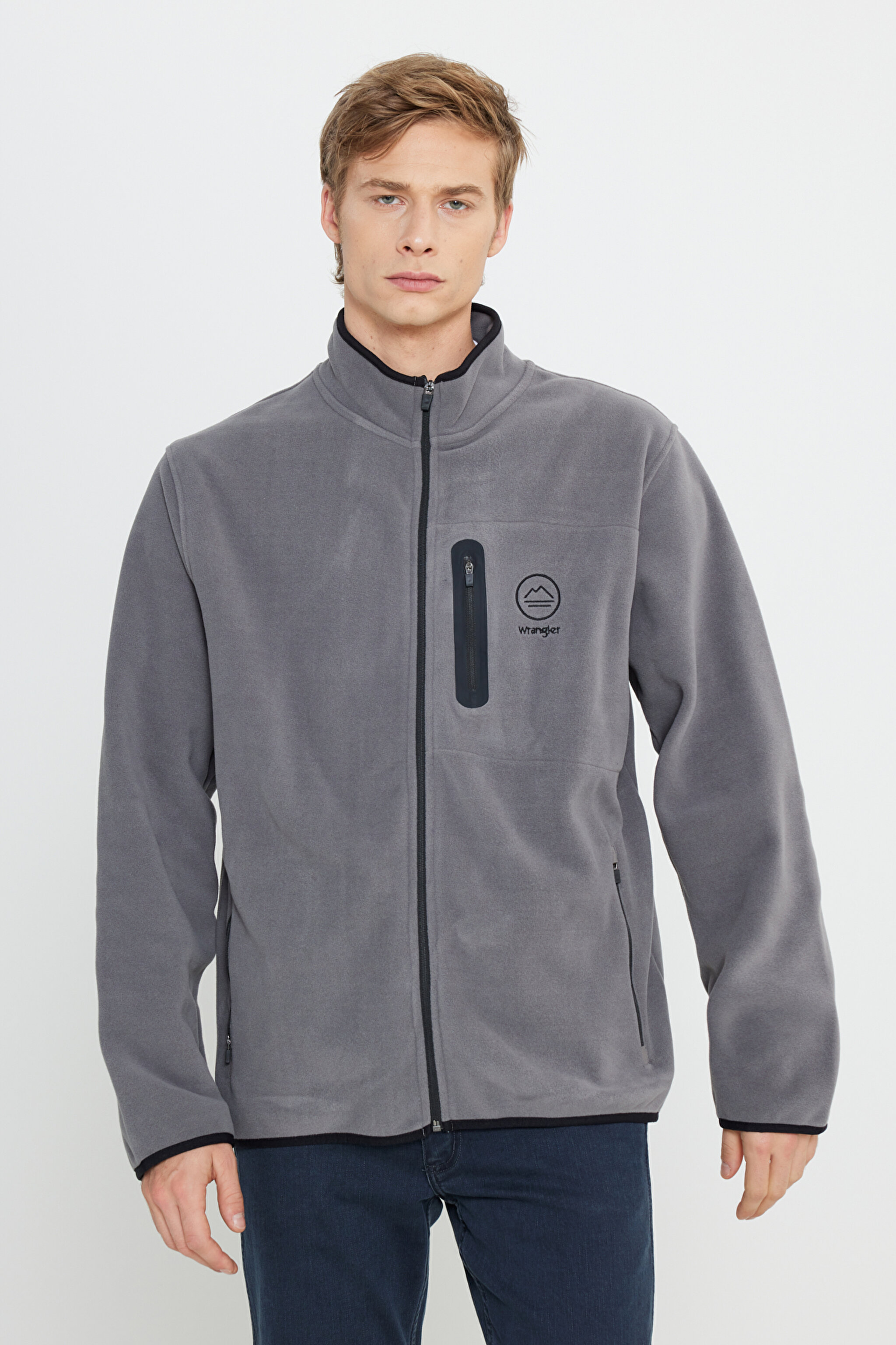 All Terrain Gear Regular Fit Normal Kesim Tam Fermuarlı Gri Polar