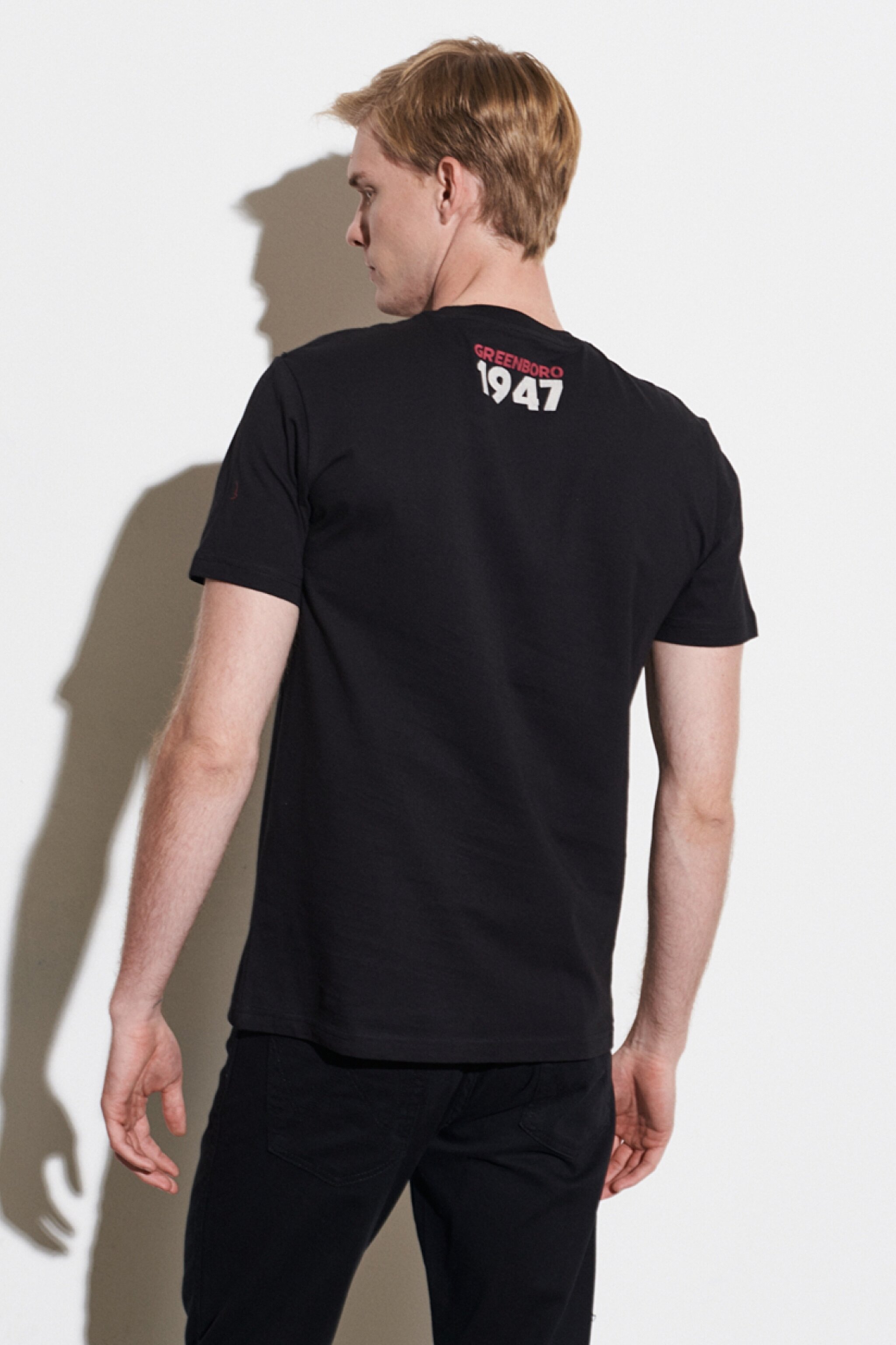 Regular Fit Normal Kesim %100 Pamuk Bisiklet Yaka Tişört - Black-W222580001 (görsel 6)