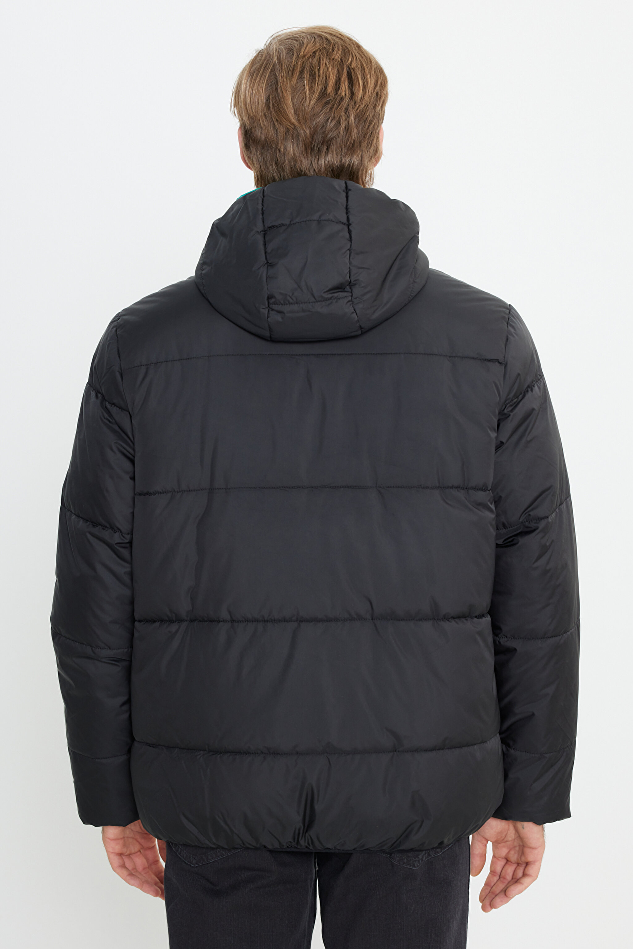 Regular Fit Normal Kesim Siyah Şişme Mont - Black-W222607001 (görsel 5)