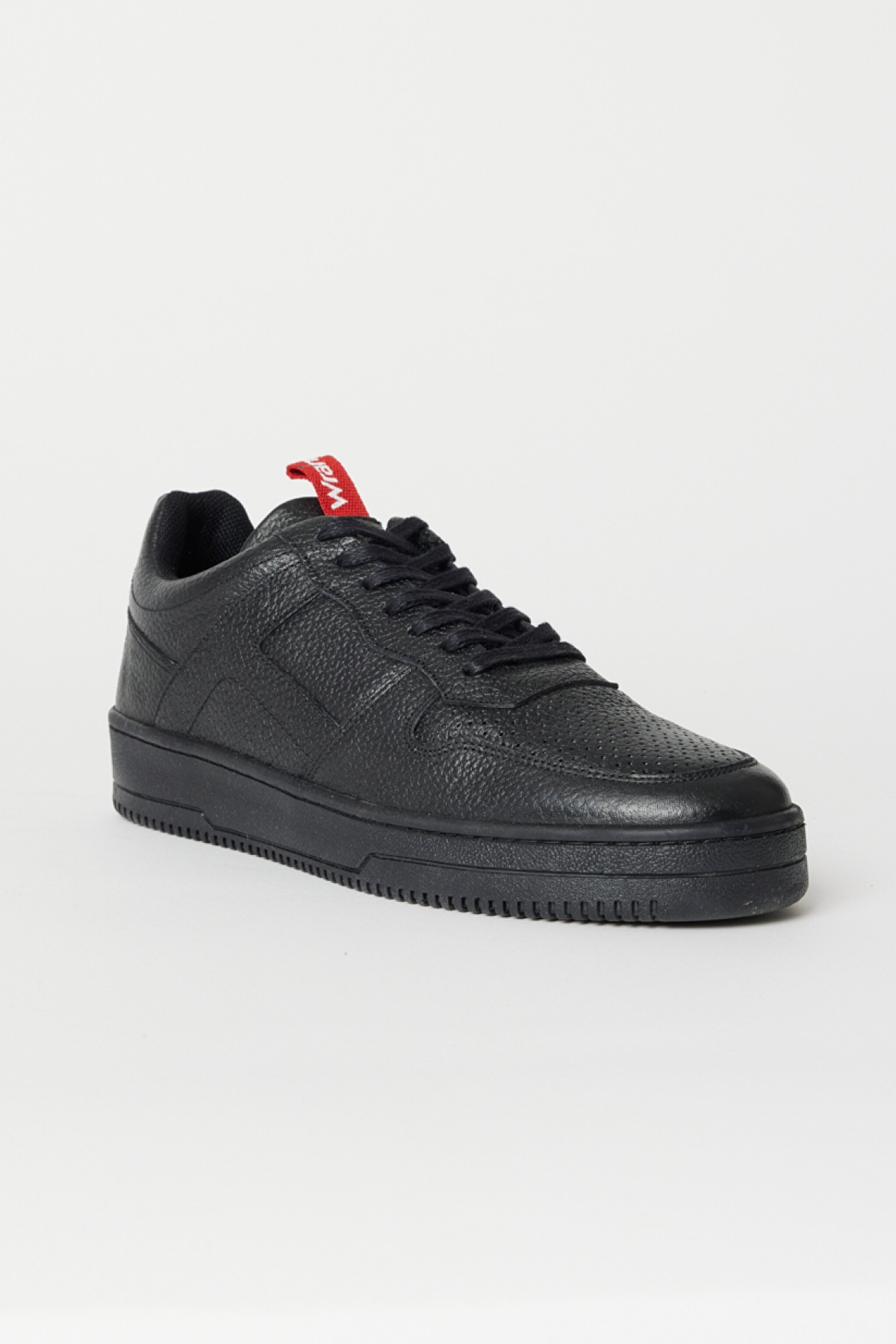 %100 Deri Siyah Flotter Sneaker Ayakkabı