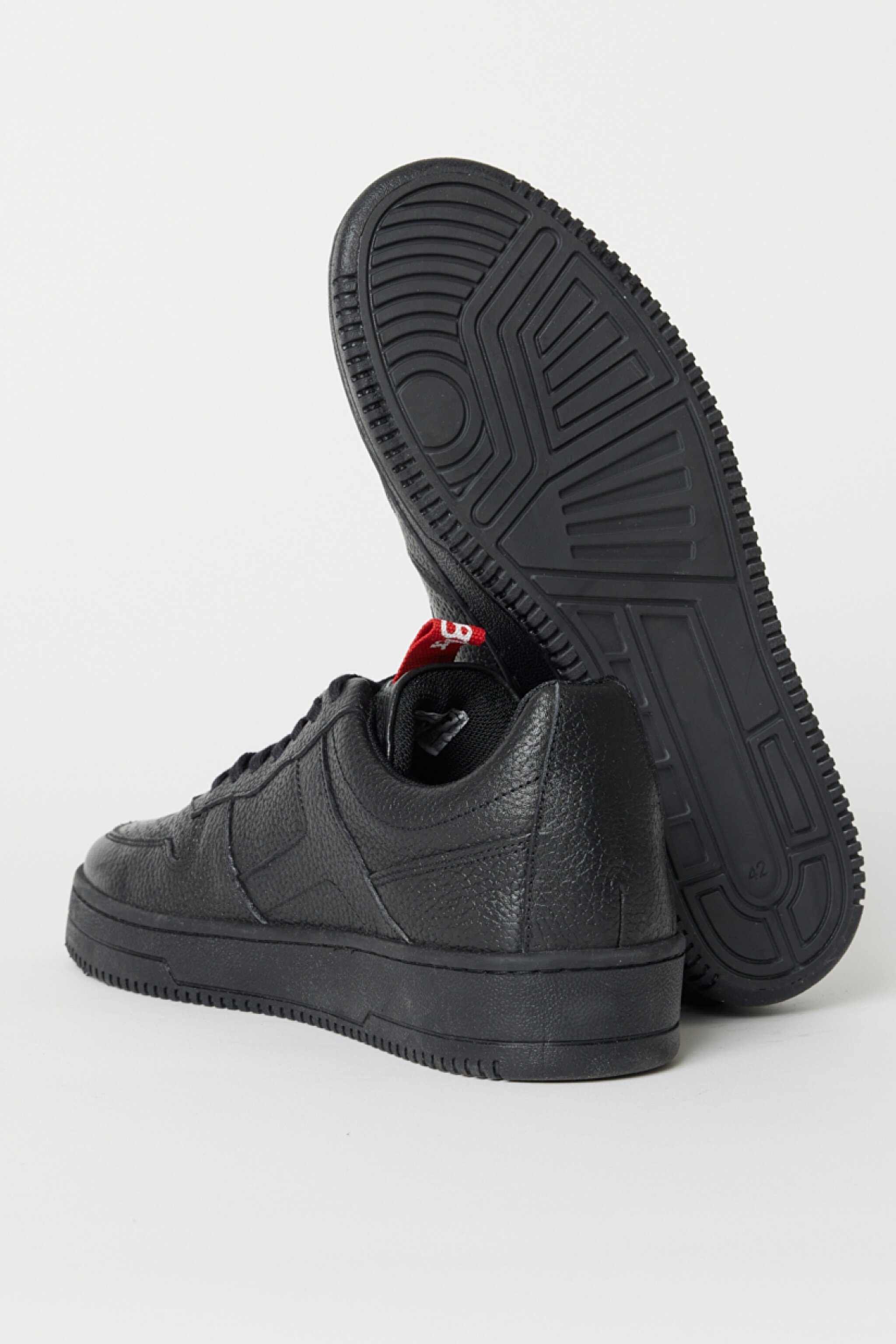 %100 Deri Siyah Flotter Sneaker Ayakkabı - Black-W222787001 (görsel 4)