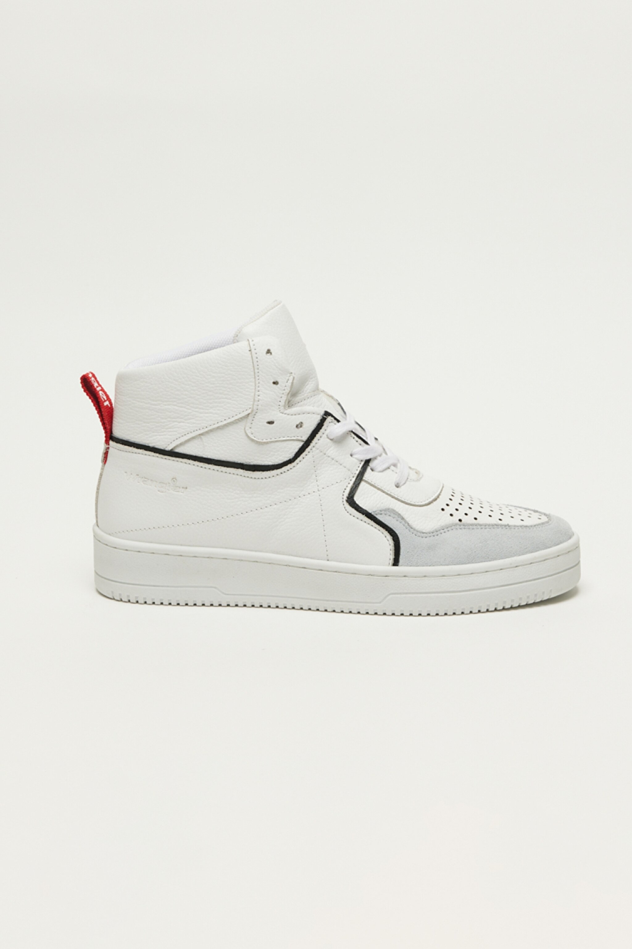 %100 Deri Yüksek Kesim Beyaz Sneaker Ayakkabı - White-W222788100 (görsel 2)