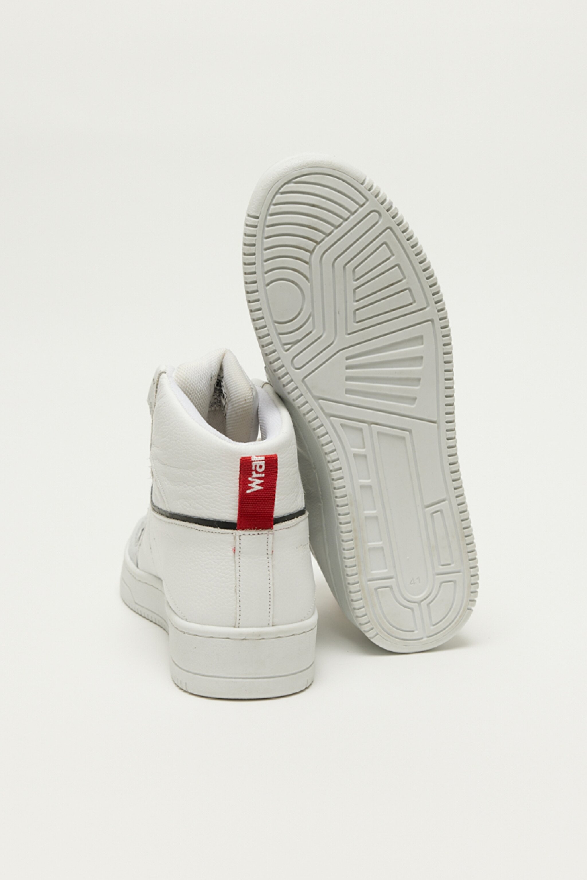 %100 Deri Yüksek Kesim Beyaz Sneaker Ayakkabı - White-W222788100 (görsel 4)